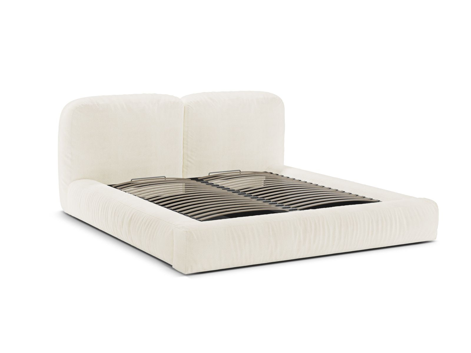 Elegantes Martina Bett mit 180 cm Breite, cleverem Stauraum und modernem Kopfteil in Ivory-Monet, ideal für stilvolle Schlafzimmer.