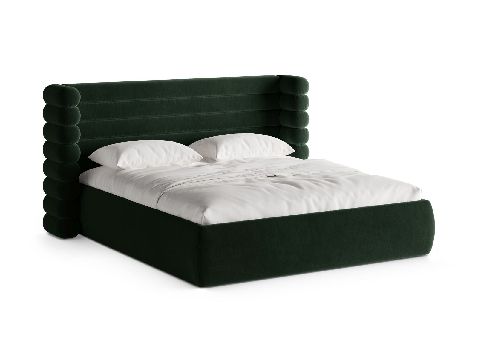 Mount Bett mit Stauraum mit Kopfteil 180cm in Bottle Green-Salvador präsentiert im Onlineshop von KAQTU Design AG. Bett ist von Micadoni