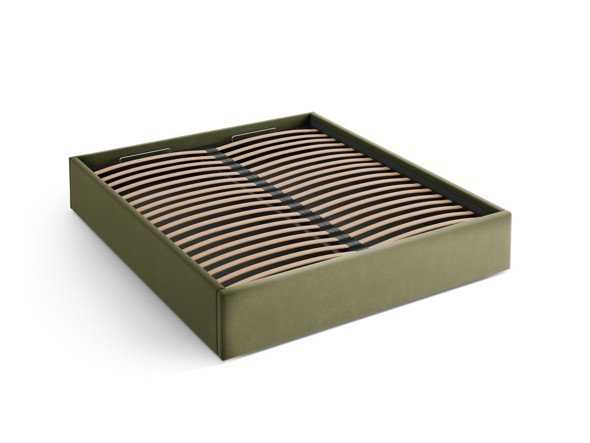 Susan Bett mit Stauraum 180cm in Green-Bluvel präsentiert im Onlineshop von KAQTU Design AG. Bett ist von Micadoni
