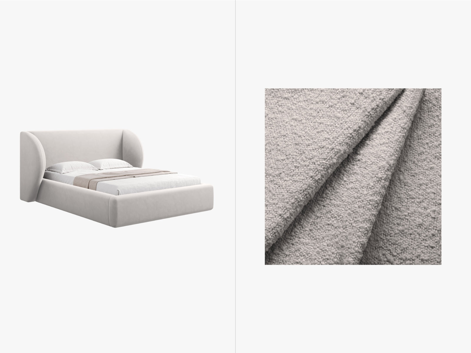 Miley Bett mit Stauraum und Headboard  247cm in Light Grey präsentiert im Onlineshop von KAQTU Design AG. Bett ist von Micadoni