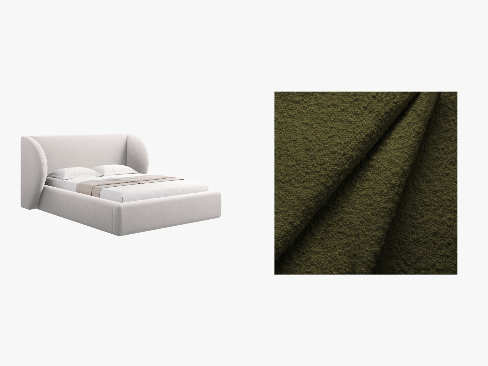 Miley Bett mit Stauraum und Headboard  247cm in Dark Olive Green präsentiert im Onlineshop von KAQTU Design AG. Bett ist von Micadoni