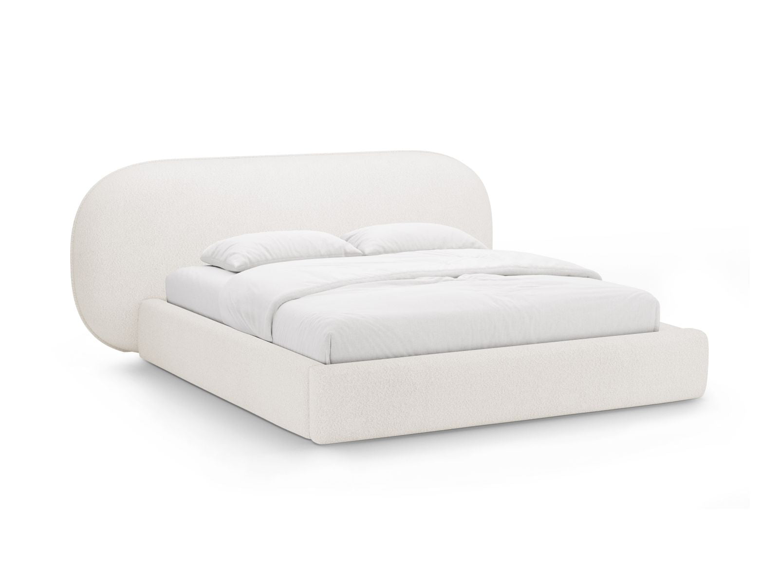 Ovalo Bett mit Stauraum mit Kopfteil 200cm in White-Baloo präsentiert im Onlineshop von KAQTU Design AG. Bett ist von Micadoni
