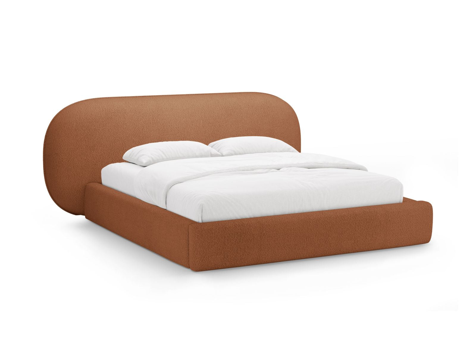 Ovalo Bett mit Stauraum mit Kopfteil 200cm in Terracotta-Baloo präsentiert im Onlineshop von KAQTU Design AG. Bett ist von Micadoni