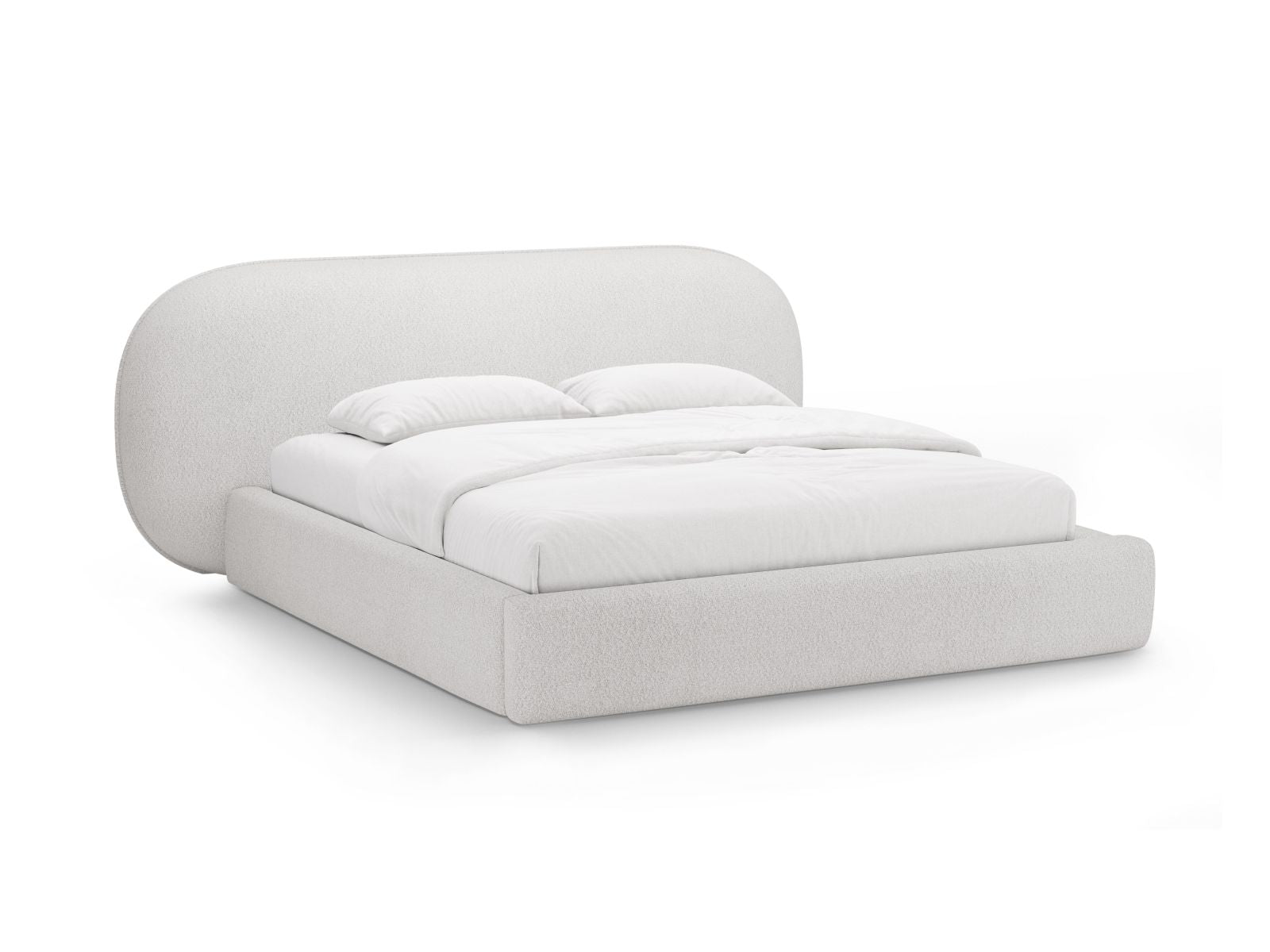 Ovalo Bett mit Stauraum mit Kopfteil 200cm in Light Grey-Baloo präsentiert im Onlineshop von KAQTU Design AG. Bett ist von Micadoni