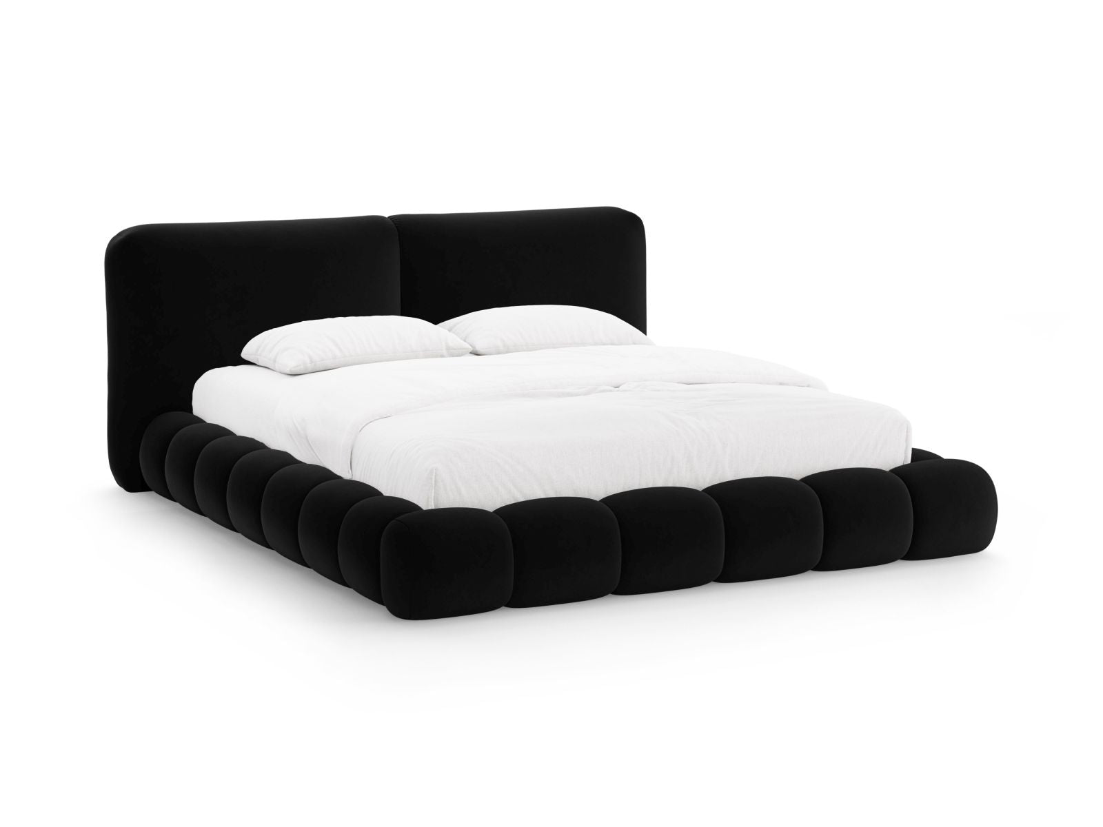 Solange Bett mit Stauraum mit Kopfteil 200cm in Black-Magic Velvet präsentiert im Onlineshop von KAQTU Design AG. Bett ist von Micadoni
