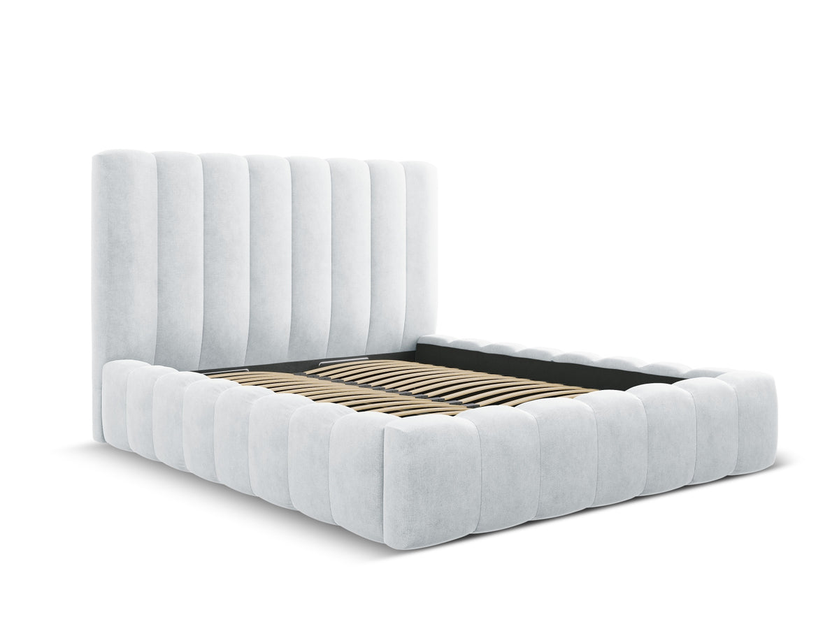 Kelp Bett mit Stauraum und Headboard 200cm in Light Grey-Moly präsentiert im Onlineshop von KAQTU Design AG. Bett ist von Micadoni