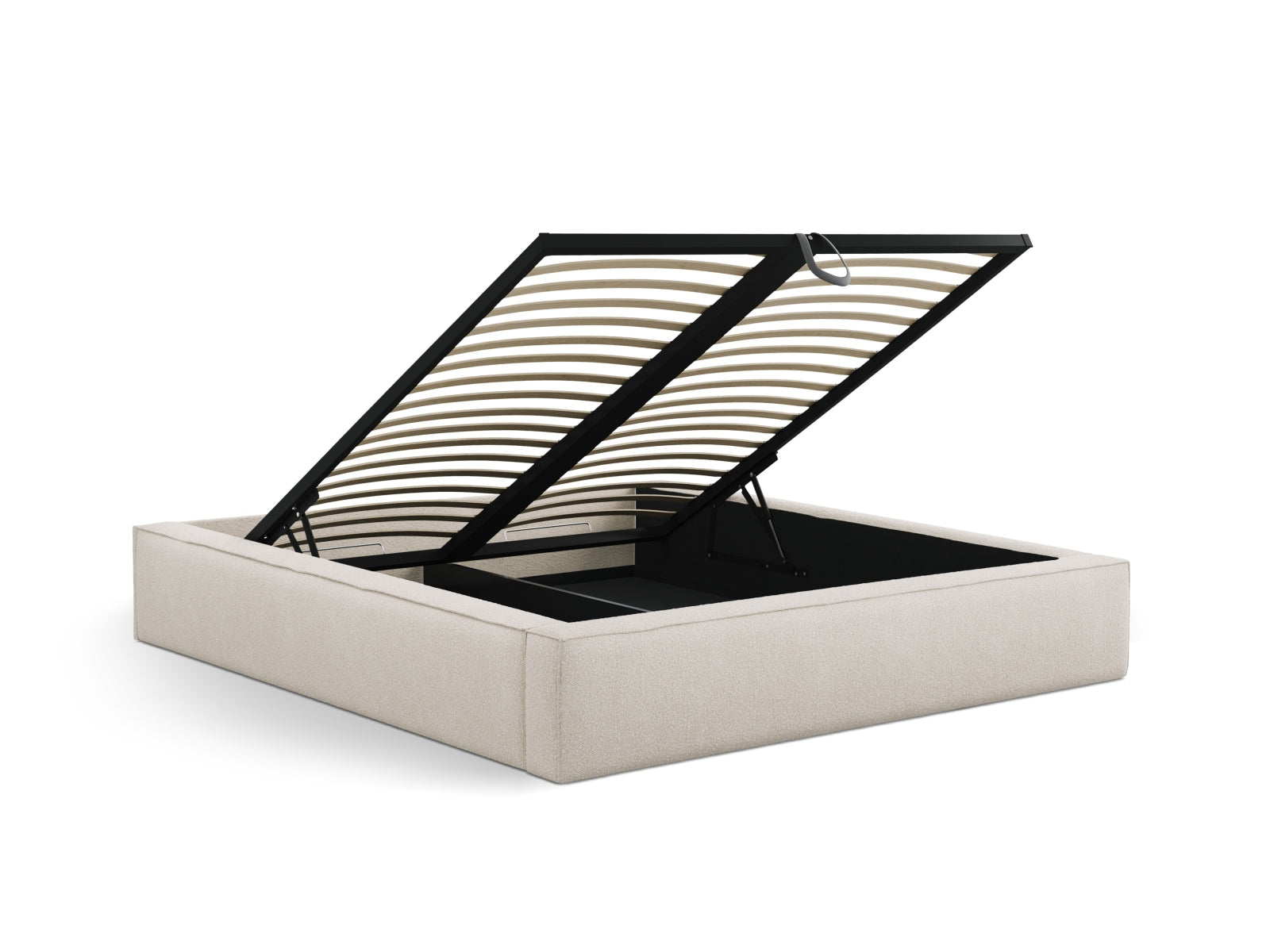 Simon Bett mit Stauraum  in Light Beige präsentiert im Onlineshop von KAQTU Design AG. Bett ist von Micadoni