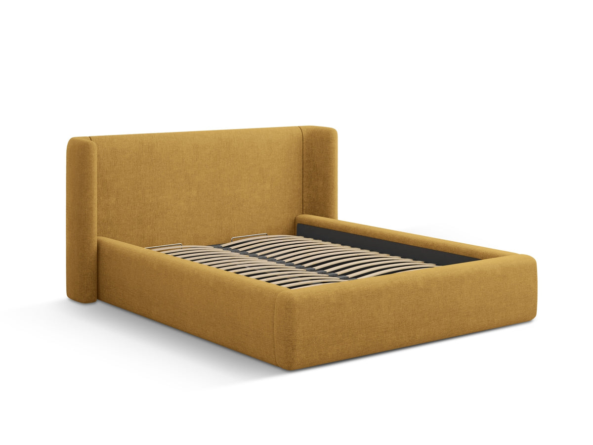 Jolene Bett mit Stauraum und Headboard 200cm in Light Olive-Wind präsentiert im Onlineshop von KAQTU Design AG. Bett ist von Micadoni