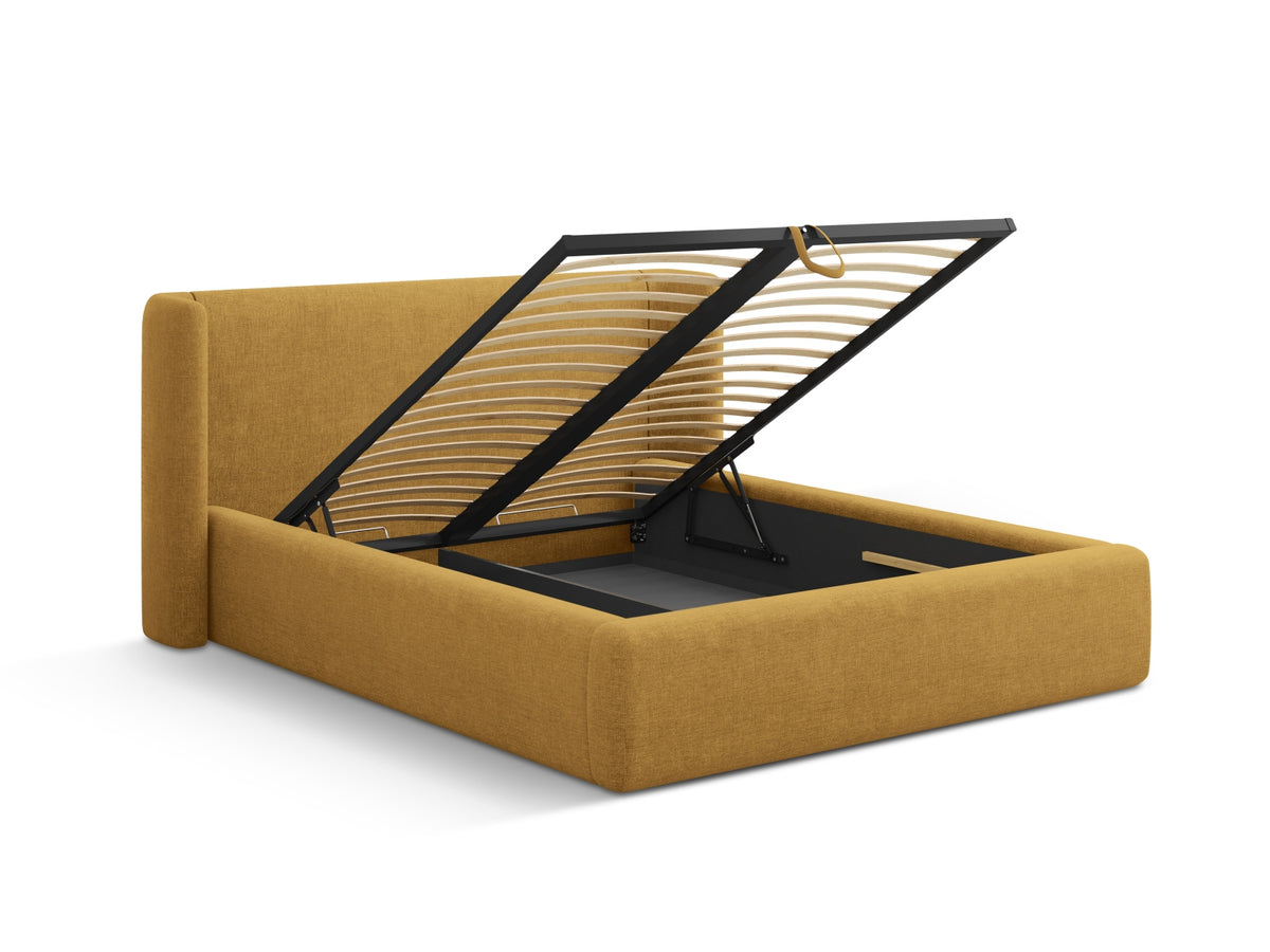 Jolene Bett mit Stauraum und Headboard 200cm in Light Olive-Wind präsentiert im Onlineshop von KAQTU Design AG. Bett ist von Micadoni