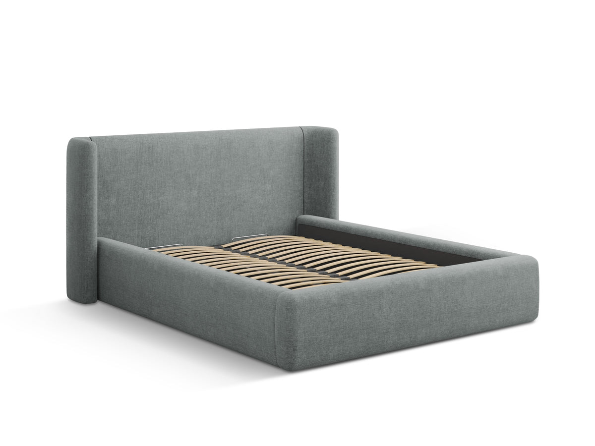 Jolene Bett mit Stauraum und Headboard 200cm in Dark Grey-Wind präsentiert im Onlineshop von KAQTU Design AG. Bett ist von Micadoni