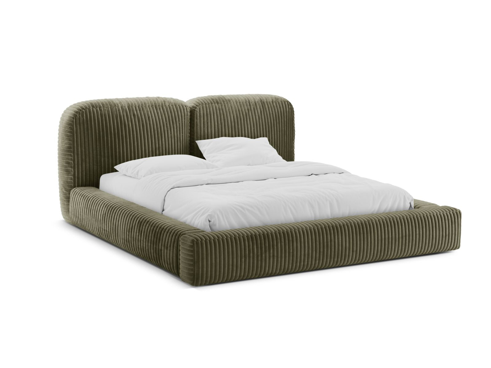 Martina Bett mit Stauraum mit Kopfteil 200cm in Moss Green-Tilia präsentiert im Onlineshop von KAQTU Design AG. Bett ist von Micadoni