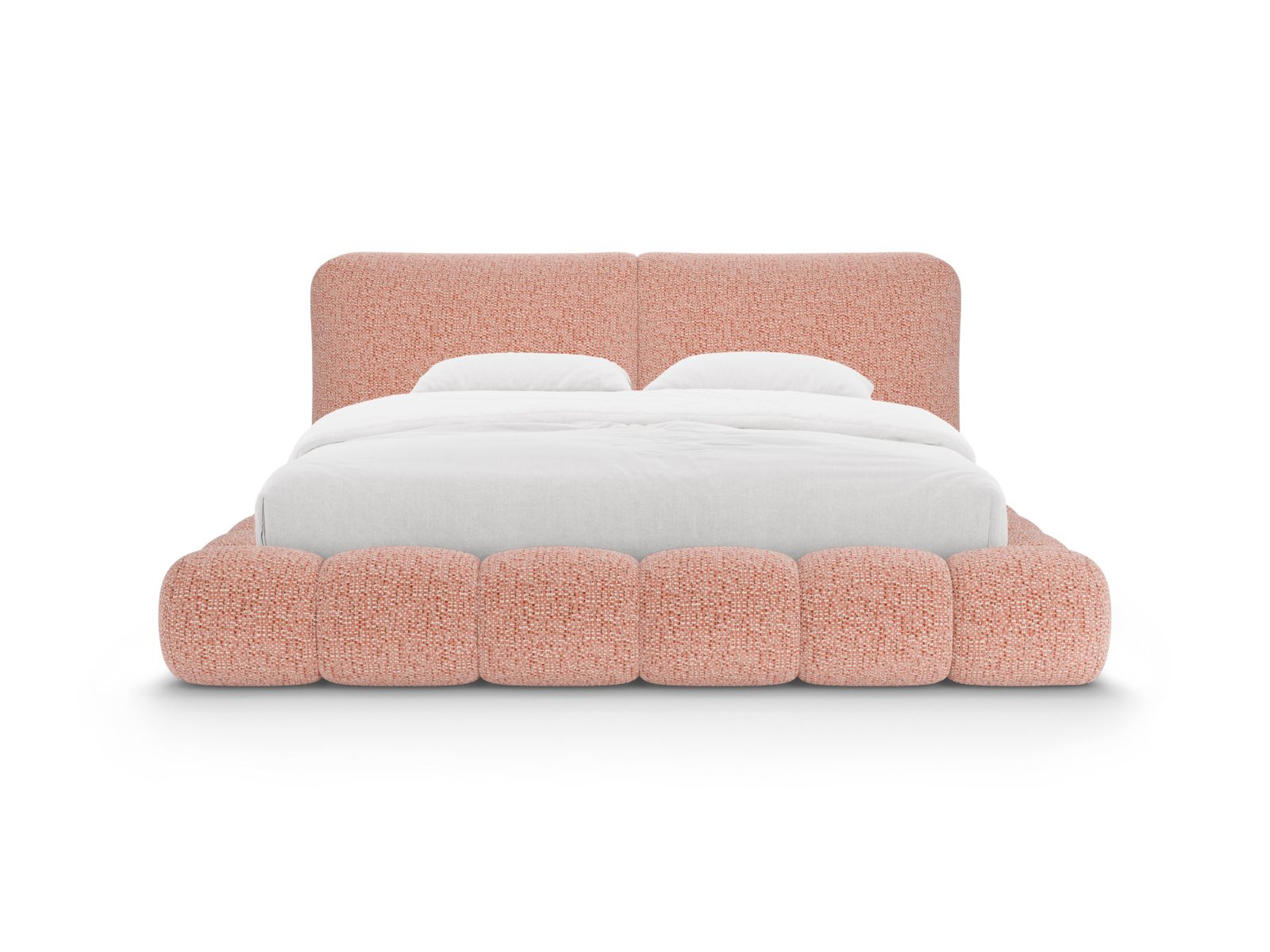 Elegantes Solange Bett mit 200 cm Kopfteil und praktischem Stauraum in stilvollem Pink, ideal für moderne Schlafzimmer.