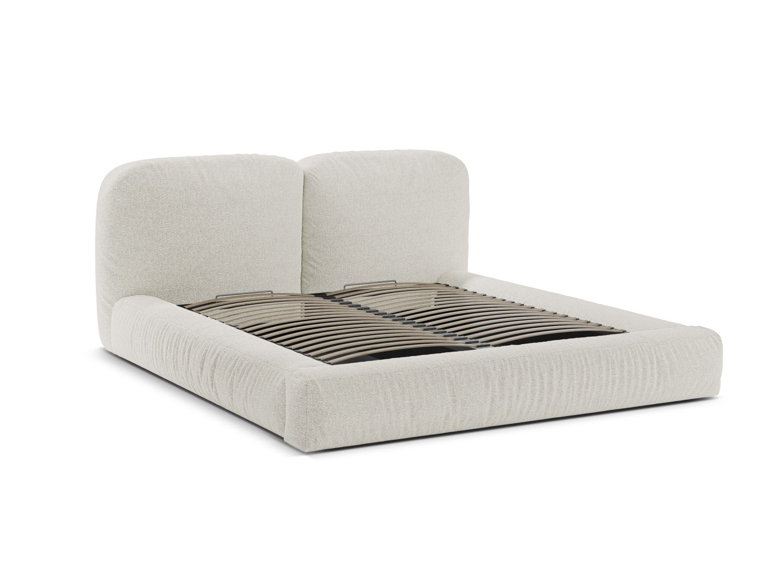 Elegantes Martina Bett mit praktischem Stauraum und stilvollem Kopfteil in Grey Beige Melange, ideal für ein modernes Schlafzimmer.
