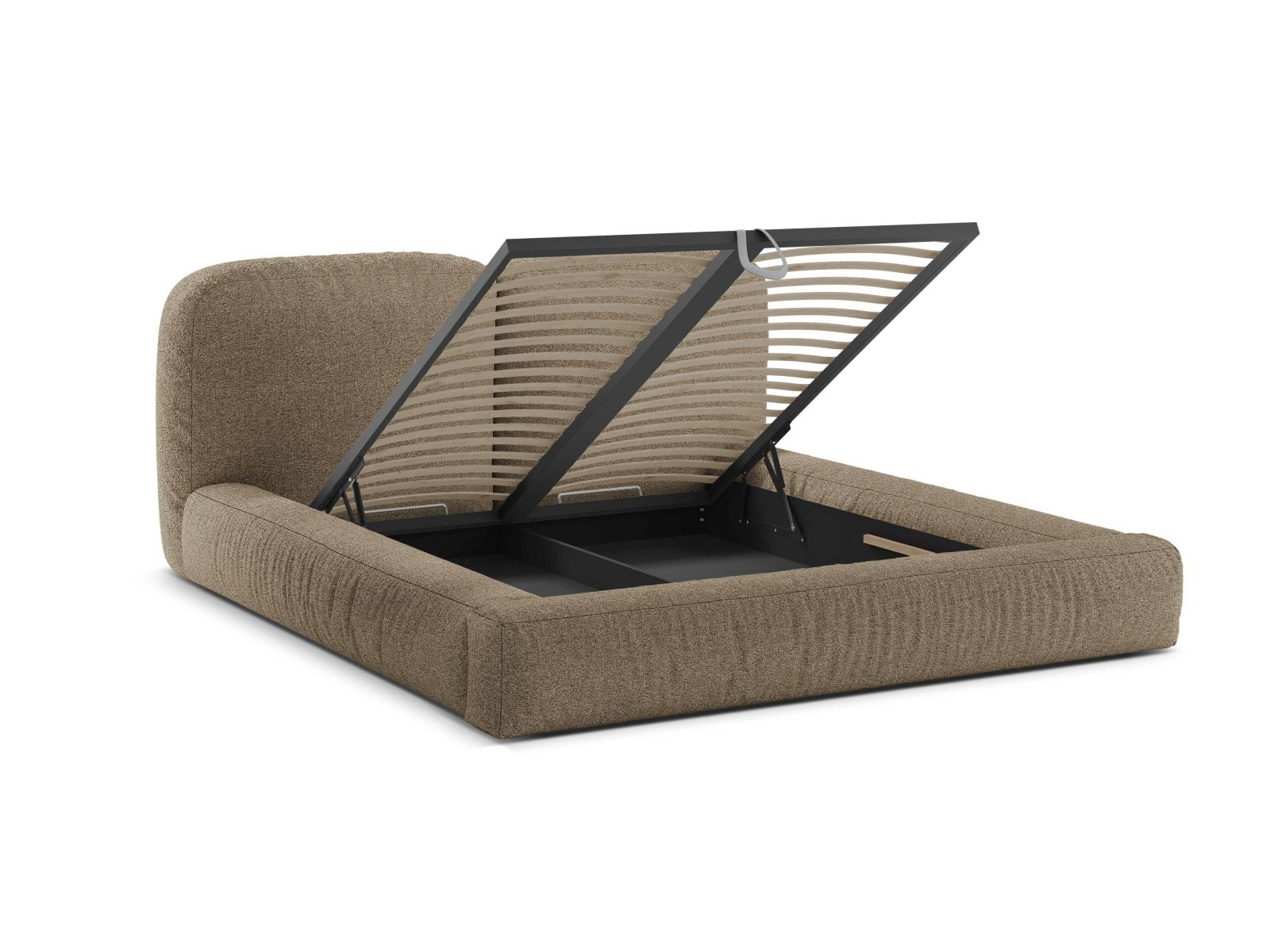 Modernes Martina Bett mit 200 cm Breite, praktischem Stauraum und geschmackvollem Kopfteil in Cappuccino, perfekt für stilvolle Schlafzimmer.