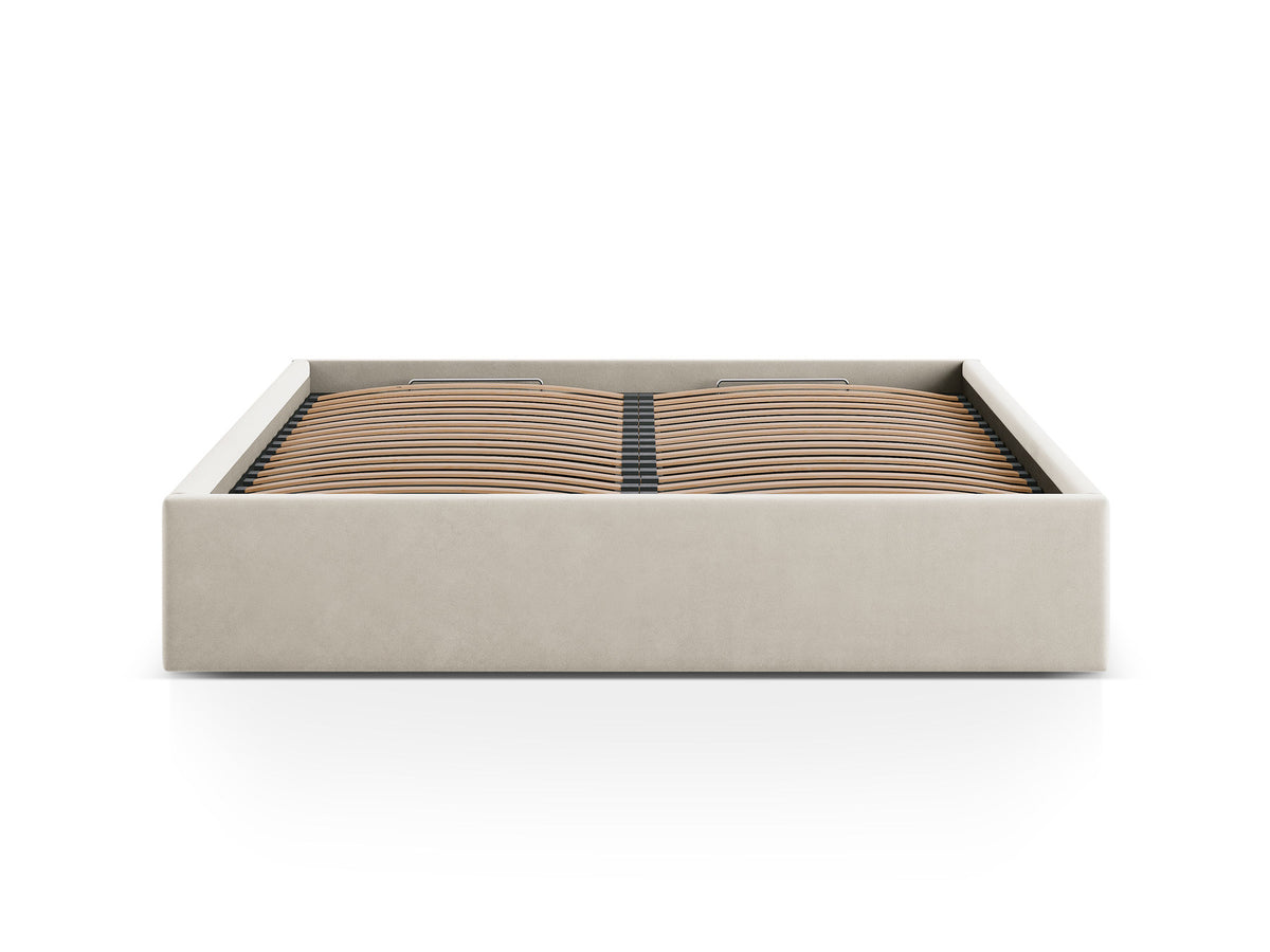 Susan Bett mit Stauraum 200cm in Dark Beige-Bluvel präsentiert im Onlineshop von KAQTU Design AG. Bett ist von Micadoni