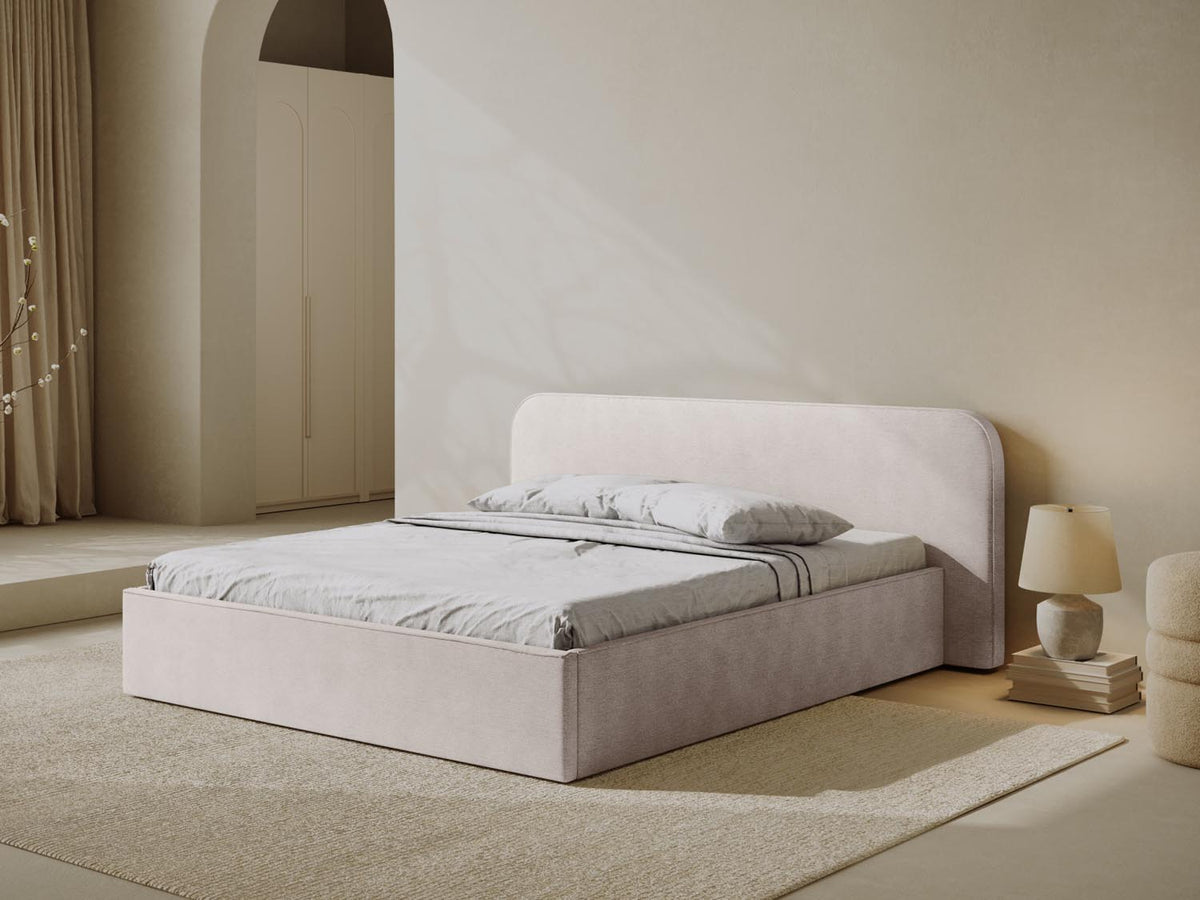 Elizabeth Bett mit Stauraum und Headboard 200cm in White-Babel präsentiert im Onlineshop von KAQTU Design AG. Bett ist von Micadoni
