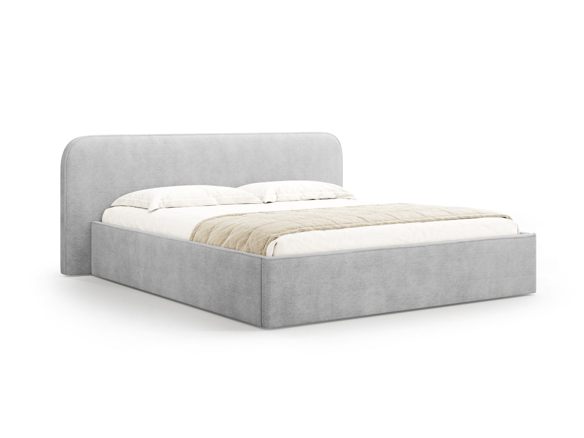Elizabeth Bett mit Stauraum und Headboard 200cm in Light Grey-Babel präsentiert im Onlineshop von KAQTU Design AG. Bett ist von Micadoni