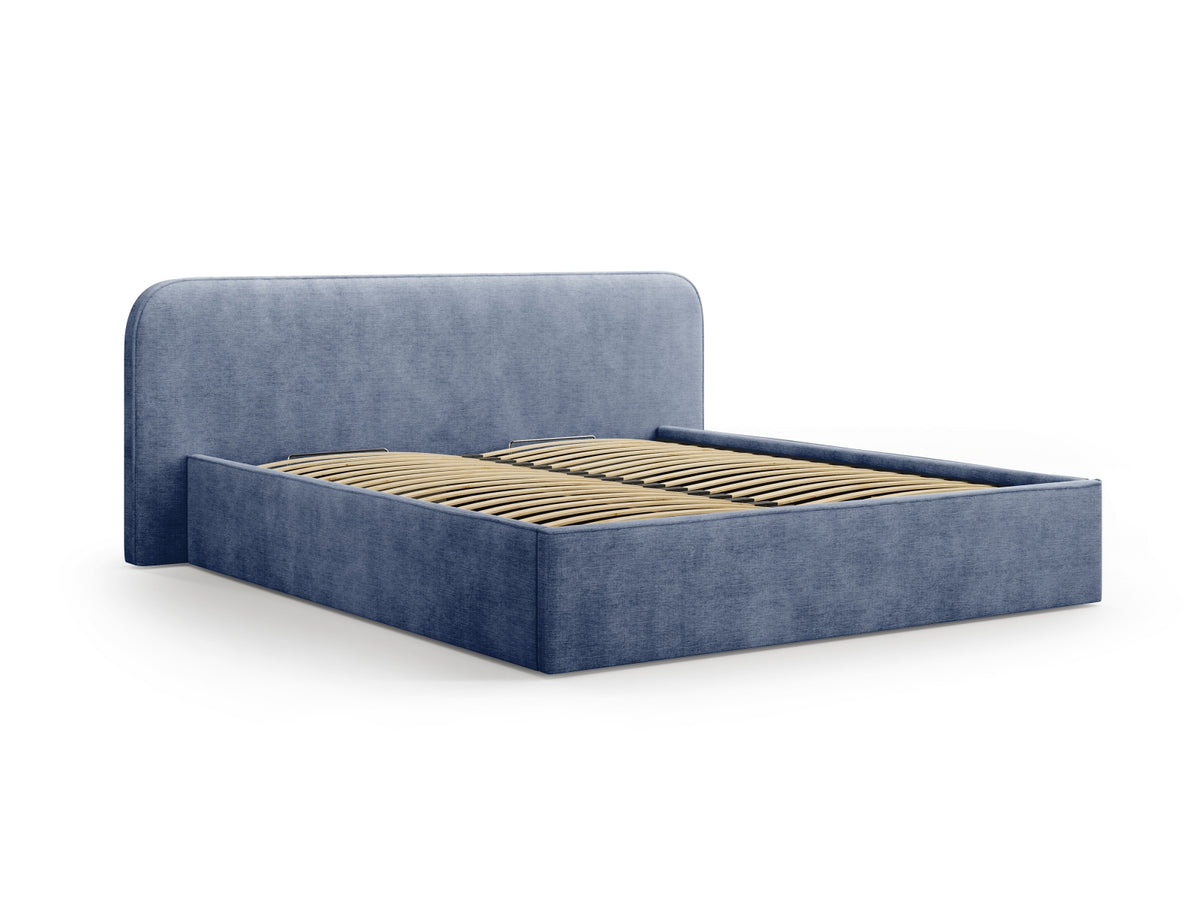 Elizabeth Bett mit Stauraum und Headboard 200cm in Dark Blue-Babel präsentiert im Onlineshop von KAQTU Design AG. Bett ist von Micadoni