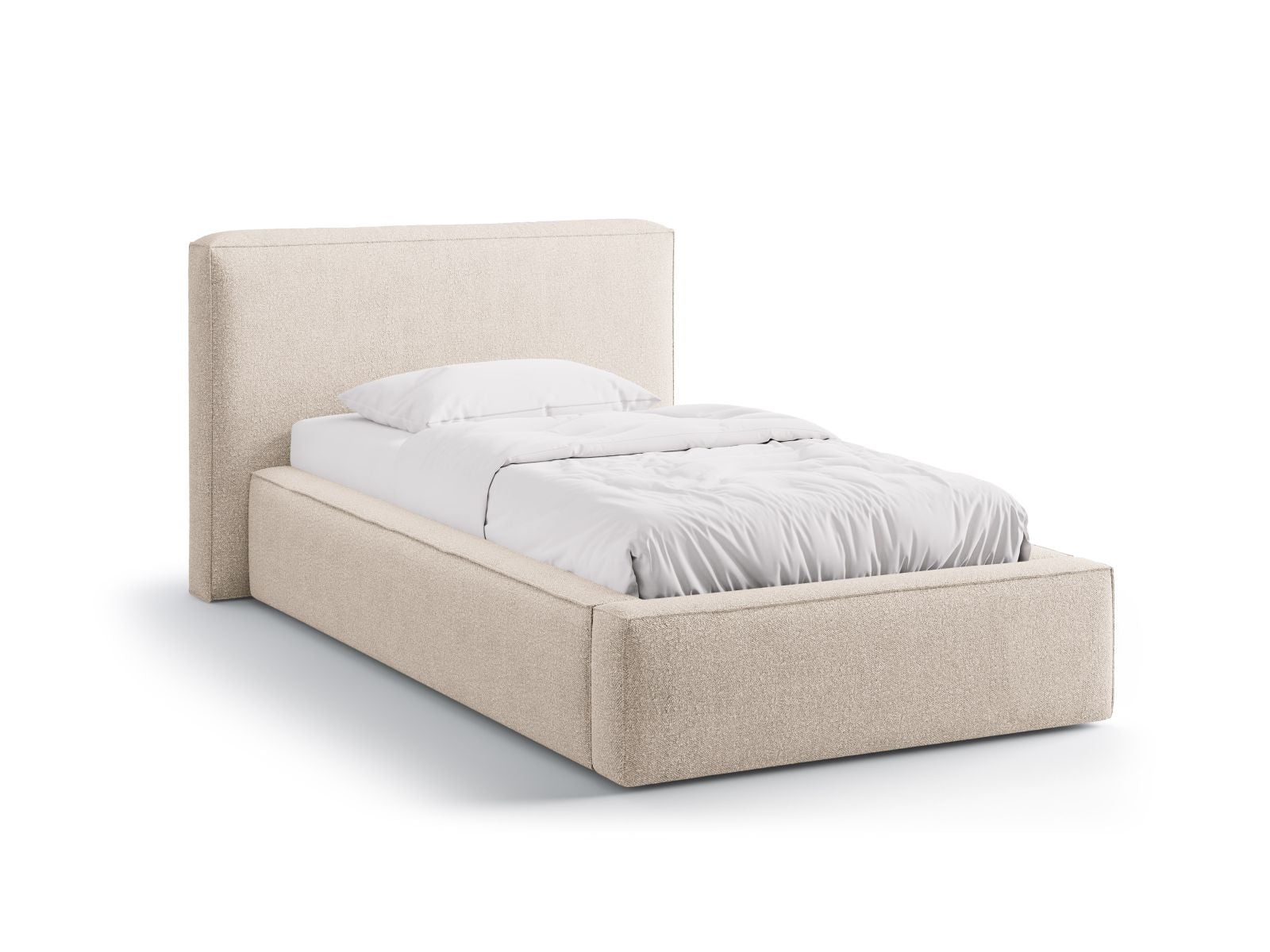 Jodie Bett mit Stauraum mit Kopfteil 90cm in Beige-Baloo präsentiert im Onlineshop von KAQTU Design AG. Bett ist von Micadoni
