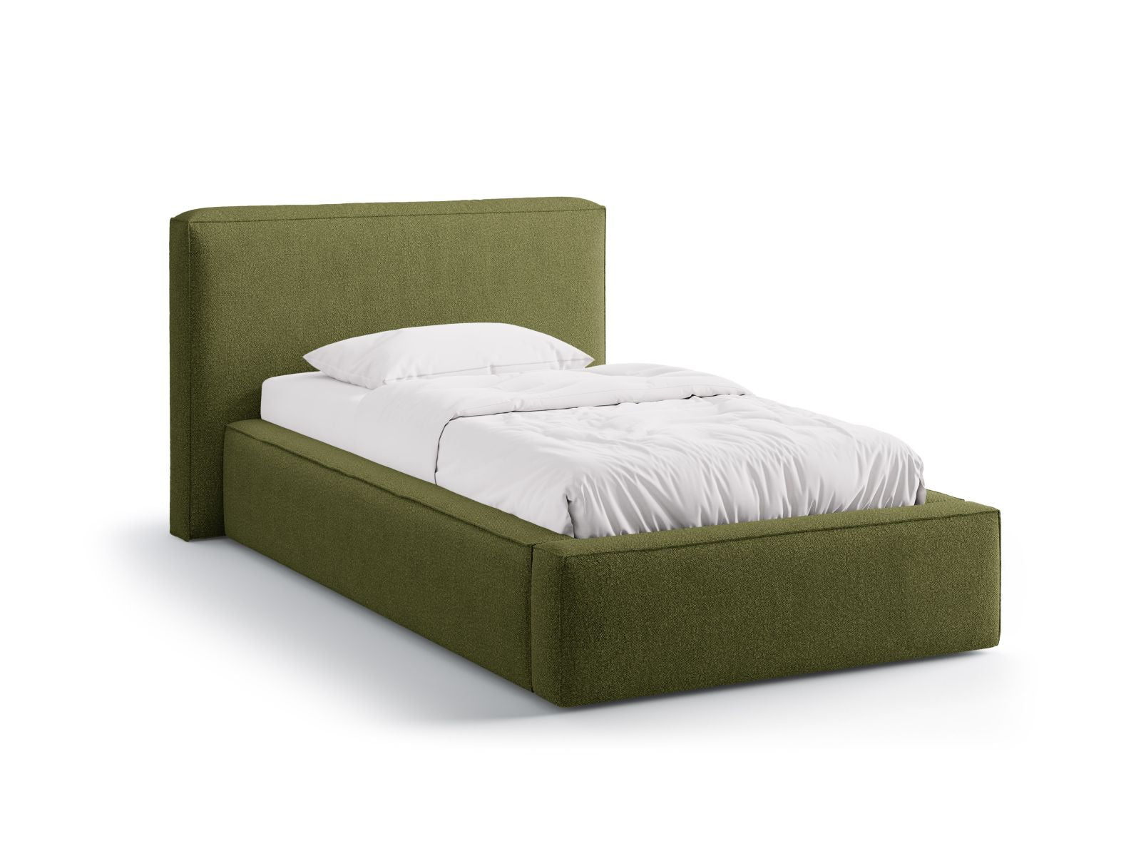 Jodie Bett mit Stauraum mit Kopfteil 90cm in Dark Olive Green-Baloo präsentiert im Onlineshop von KAQTU Design AG. Bett ist von Micadoni