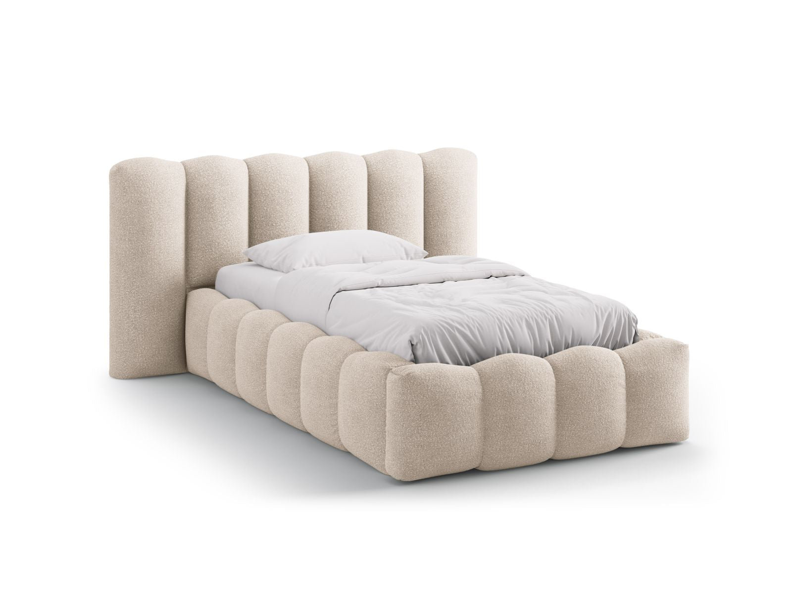 Lupine Bett mit Stauraum mit Kopfteil 90cm in Beige-Baloo präsentiert im Onlineshop von KAQTU Design AG. Bett ist von Micadoni