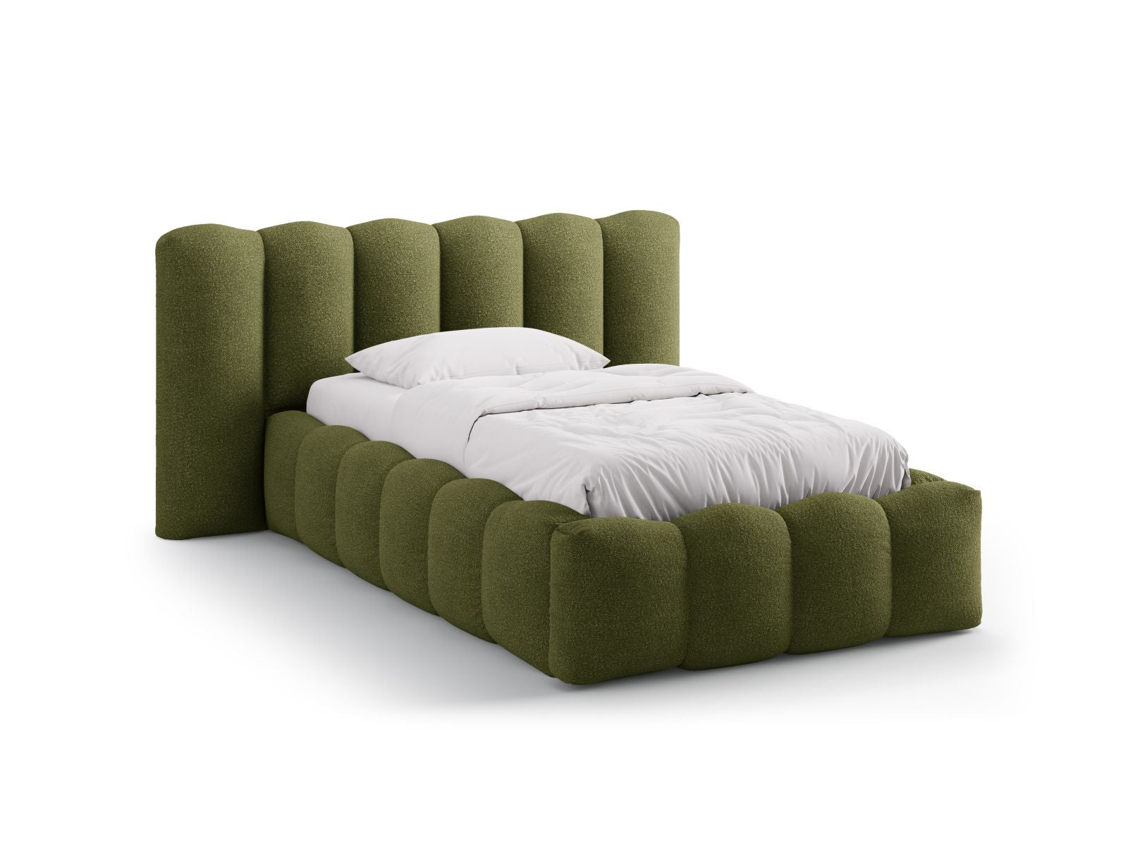 Lupine Bett mit Stauraum mit Kopfteil 90cm in Dark Olive Green-Baloo präsentiert im Onlineshop von KAQTU Design AG. Bett ist von Micadoni
