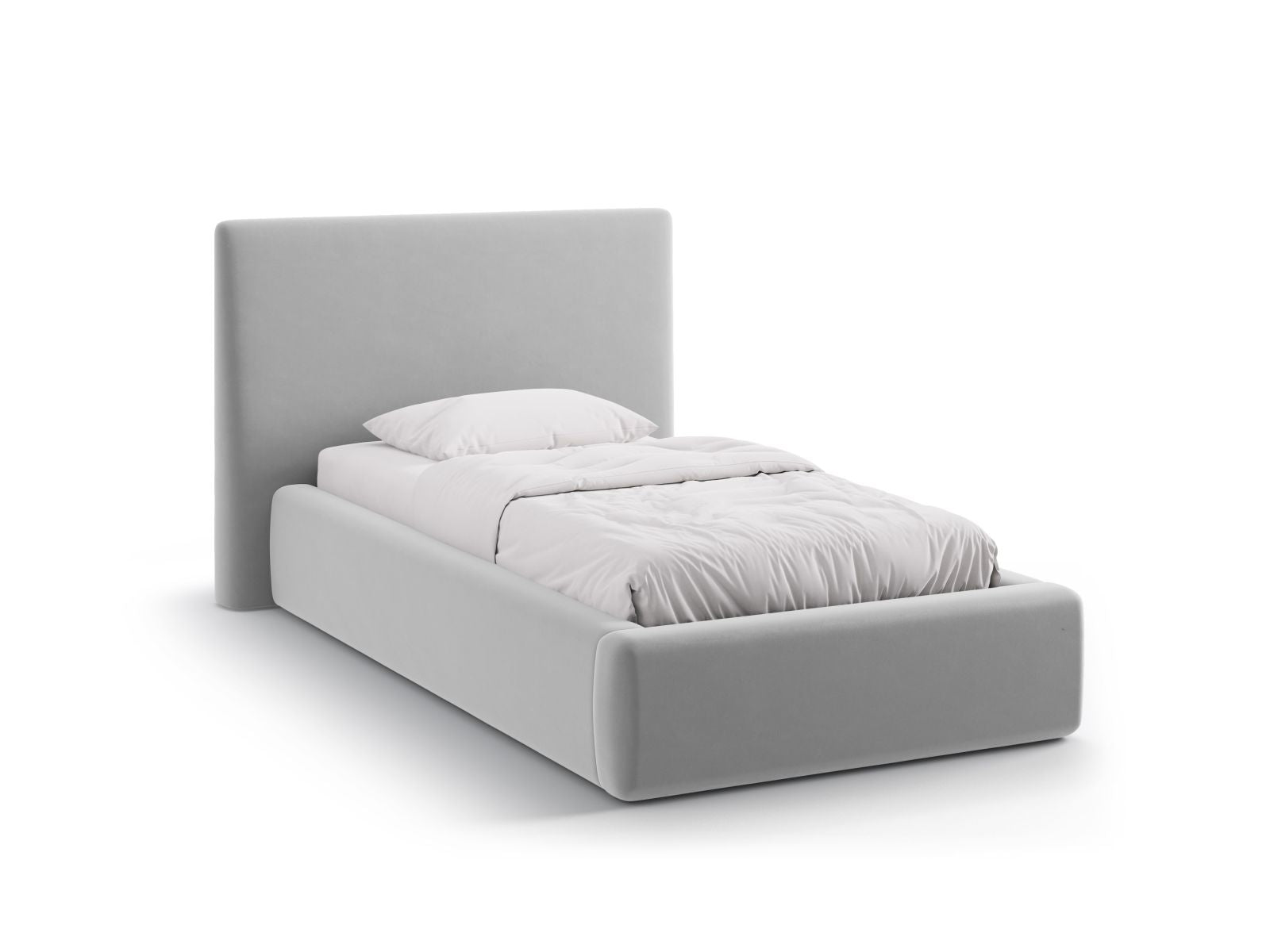 Amy Bett mit Stauraum mit Kopfteil 90cm in Light Grey-Magic Velvet präsentiert im Onlineshop von KAQTU Design AG. Bett ist von Micadoni