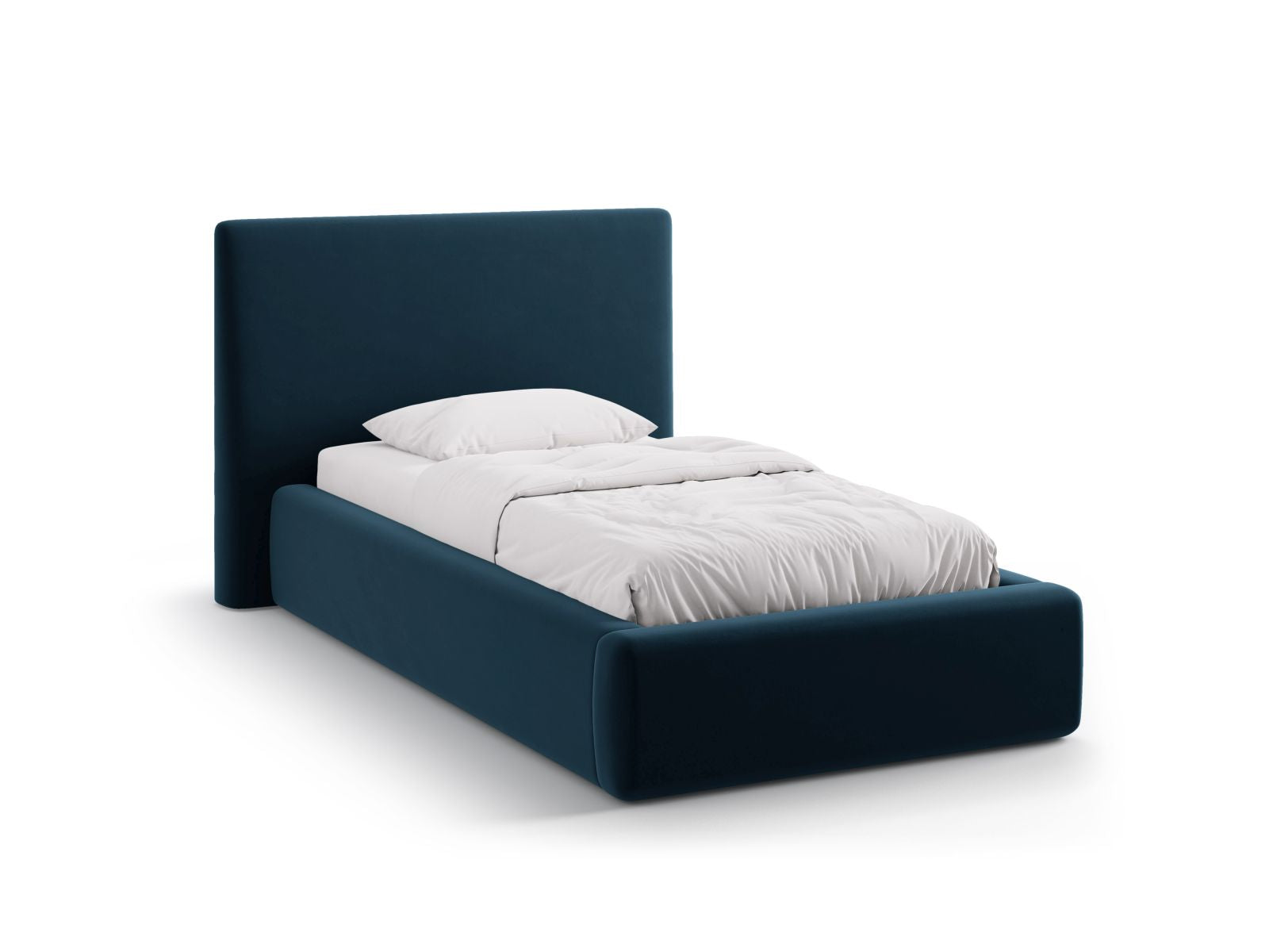 Amy Bett mit Stauraum mit Kopfteil 90cm in Navy Blue-Magic Velvet präsentiert im Onlineshop von KAQTU Design AG. Bett ist von Micadoni