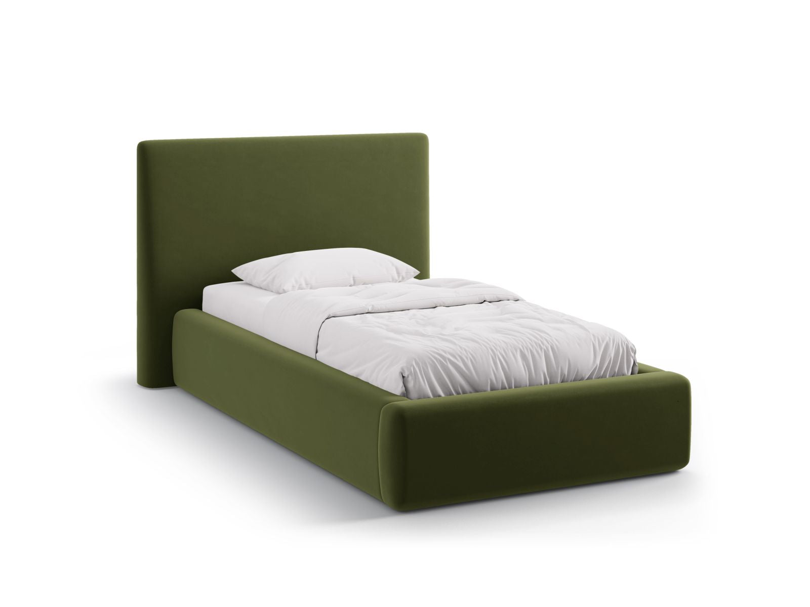 Amy Bett mit Stauraum mit Kopfteil 90cm in Army Green-Magic Velvet präsentiert im Onlineshop von KAQTU Design AG. Bett ist von Micadoni