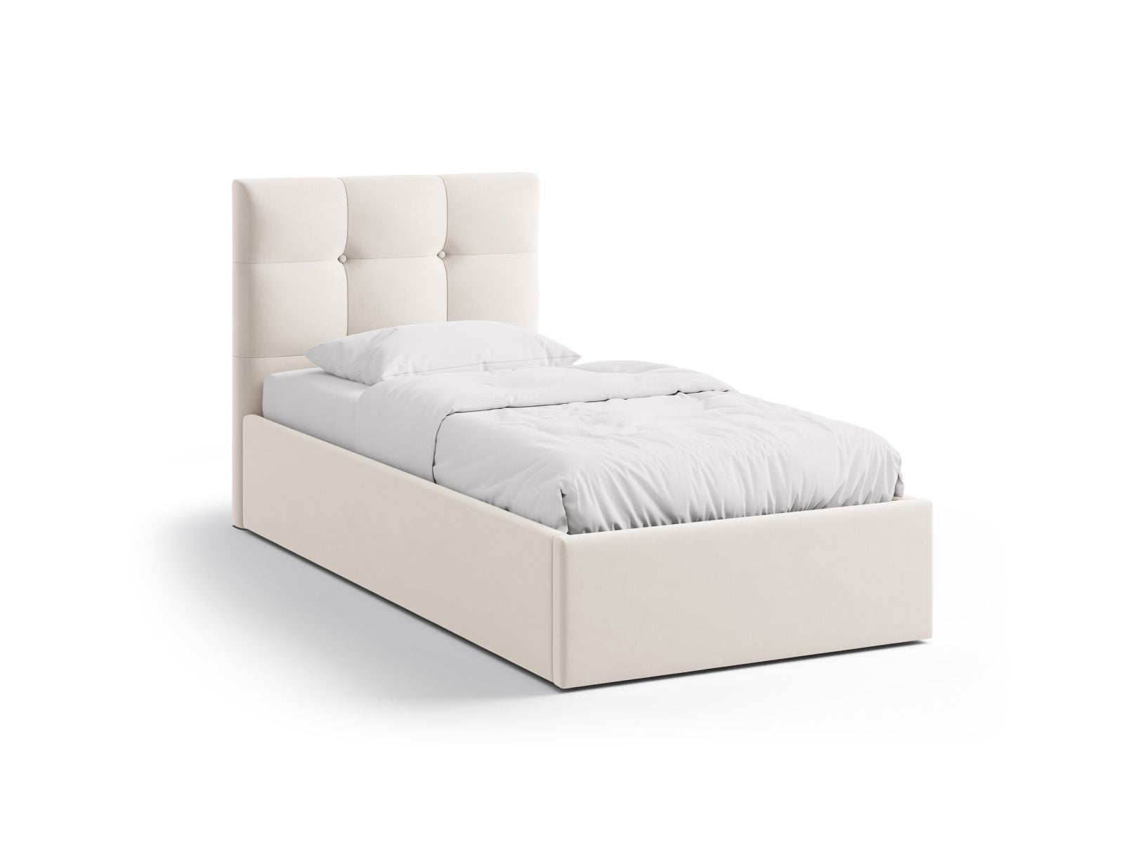 Phaedra Bett mit Stauraum mit Kopfteil 90cm in Ivory-Magic Velvet präsentiert im Onlineshop von KAQTU Design AG. Bett ist von Micadoni