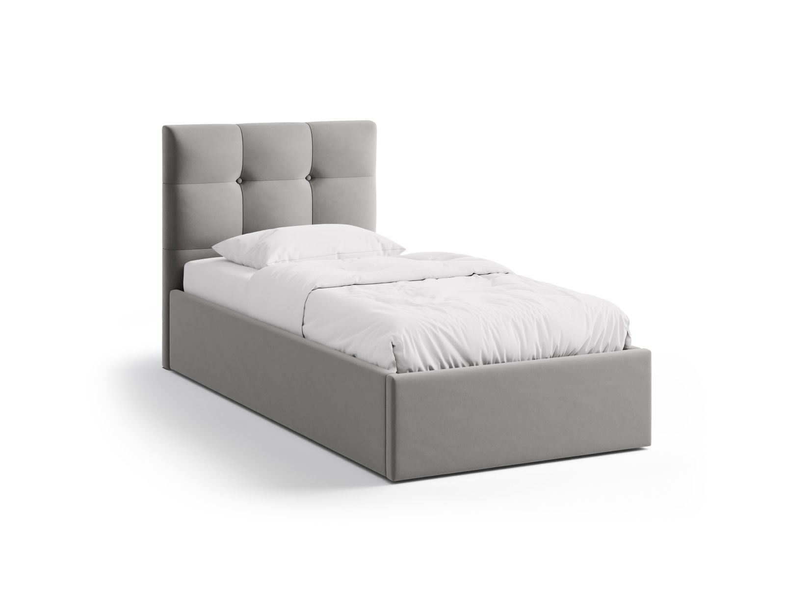 Phaedra Bett mit Stauraum mit Kopfteil 90cm in Dark Grey-Magic Velvet präsentiert im Onlineshop von KAQTU Design AG. Bett ist von Micadoni
