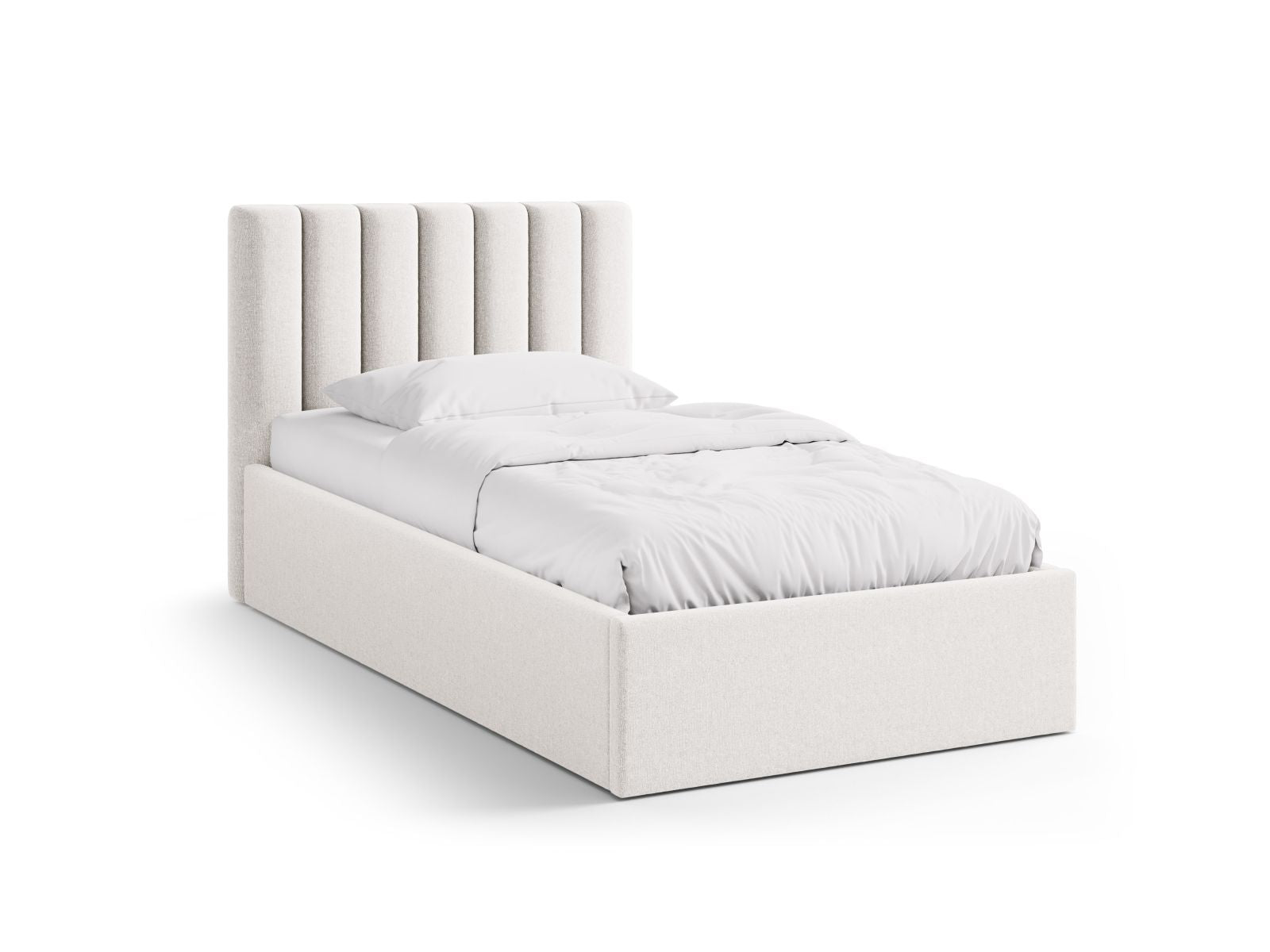 Allison Bett mit Stauraum mit Kopfteil 90cm in Light Beige-Moly präsentiert im Onlineshop von KAQTU Design AG. Bett ist von Micadoni