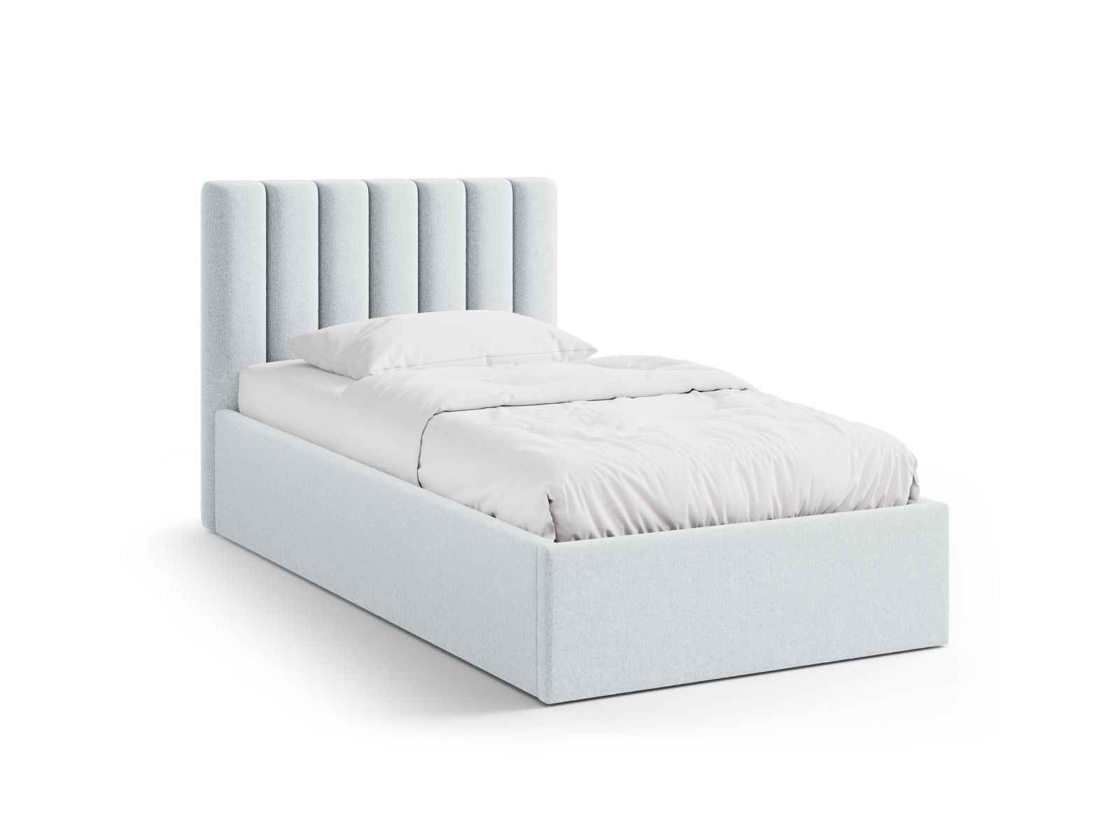 Allison Bett mit Stauraum mit Kopfteil 90cm in Light Grey-Moly präsentiert im Onlineshop von KAQTU Design AG. Bett ist von Micadoni