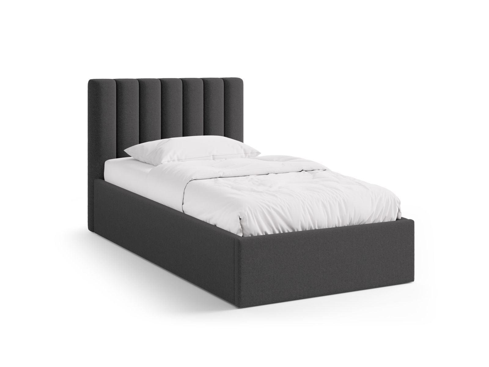 Allison Bett mit Stauraum mit Kopfteil 90cm in Anthracite-Moly präsentiert im Onlineshop von KAQTU Design AG. Bett ist von Micadoni