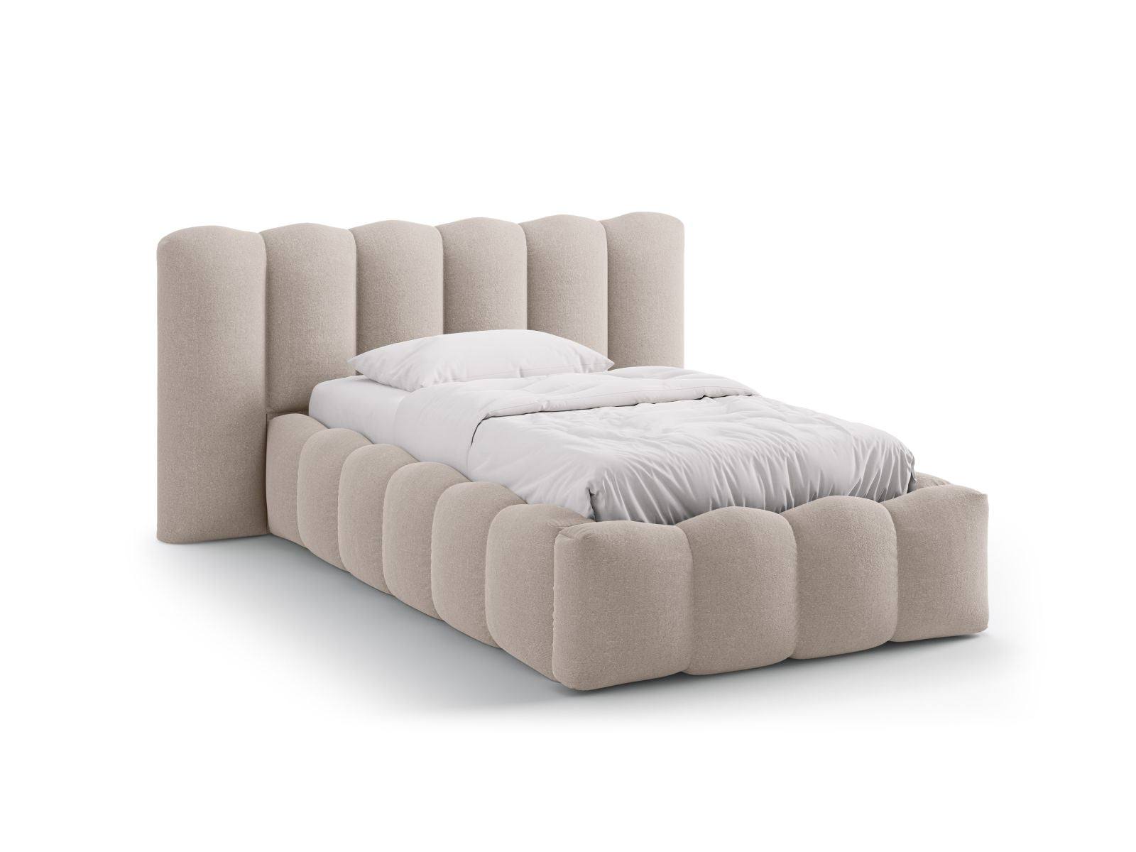 Lupine Bett mit Stauraum mit Kopfteil 90cm in Cappuccino-Moly präsentiert im Onlineshop von KAQTU Design AG. Bett ist von Micadoni