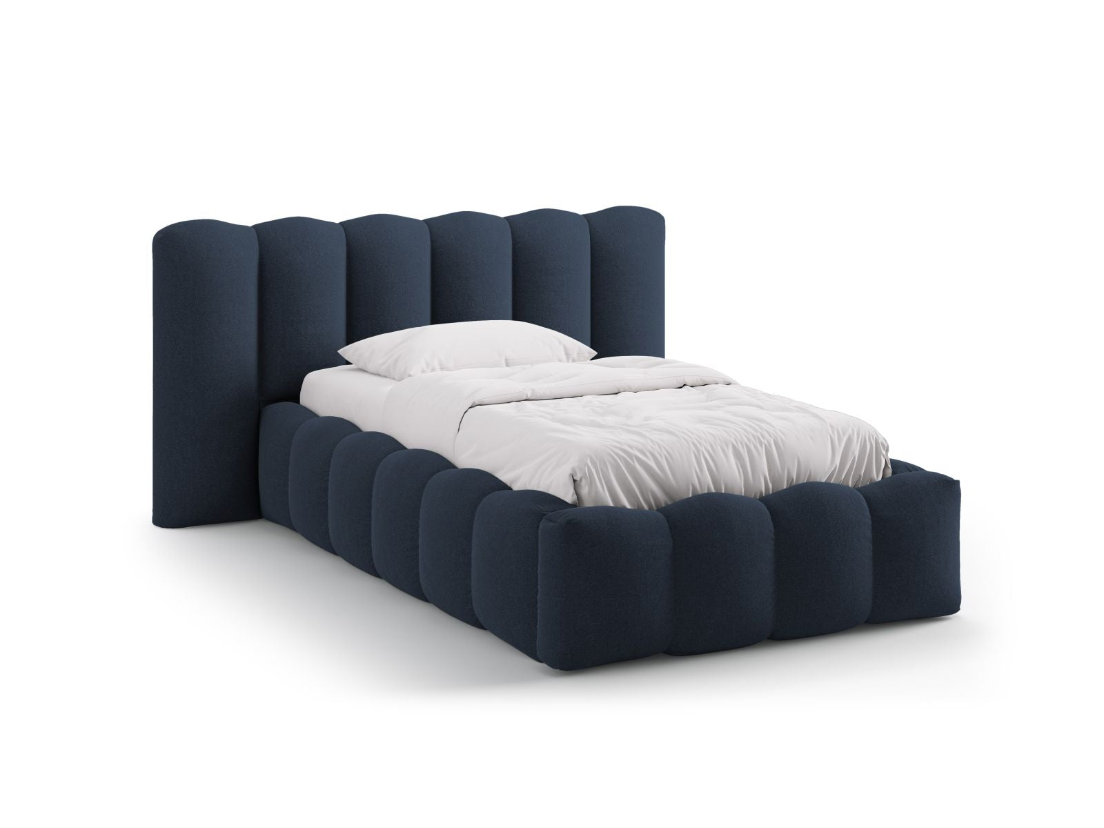 Lupine Bett mit Stauraum mit Kopfteil 90cm in Royal Blue-Moly präsentiert im Onlineshop von KAQTU Design AG. Bett ist von Micadoni