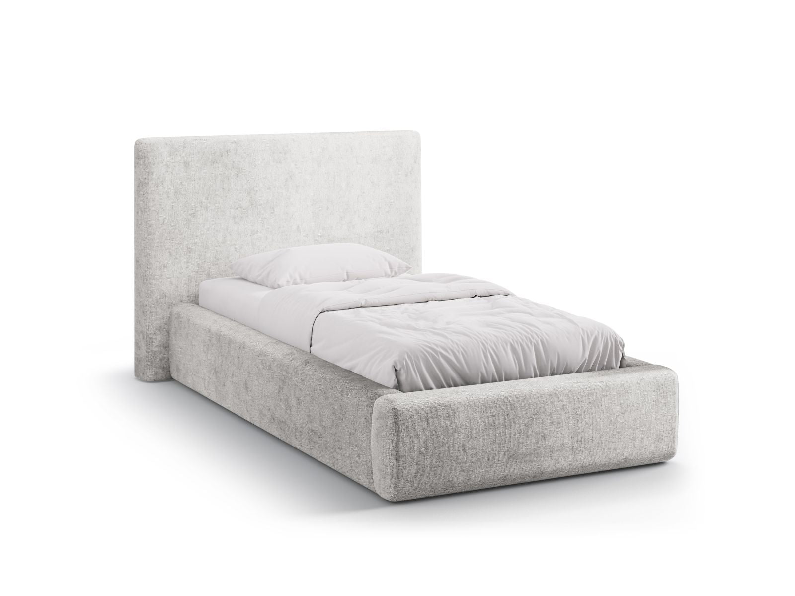 Amy Bett mit Stauraum mit Kopfteil 90cm in Light Grey-Perfect Harmony präsentiert im Onlineshop von KAQTU Design AG. Bett ist von Micadoni