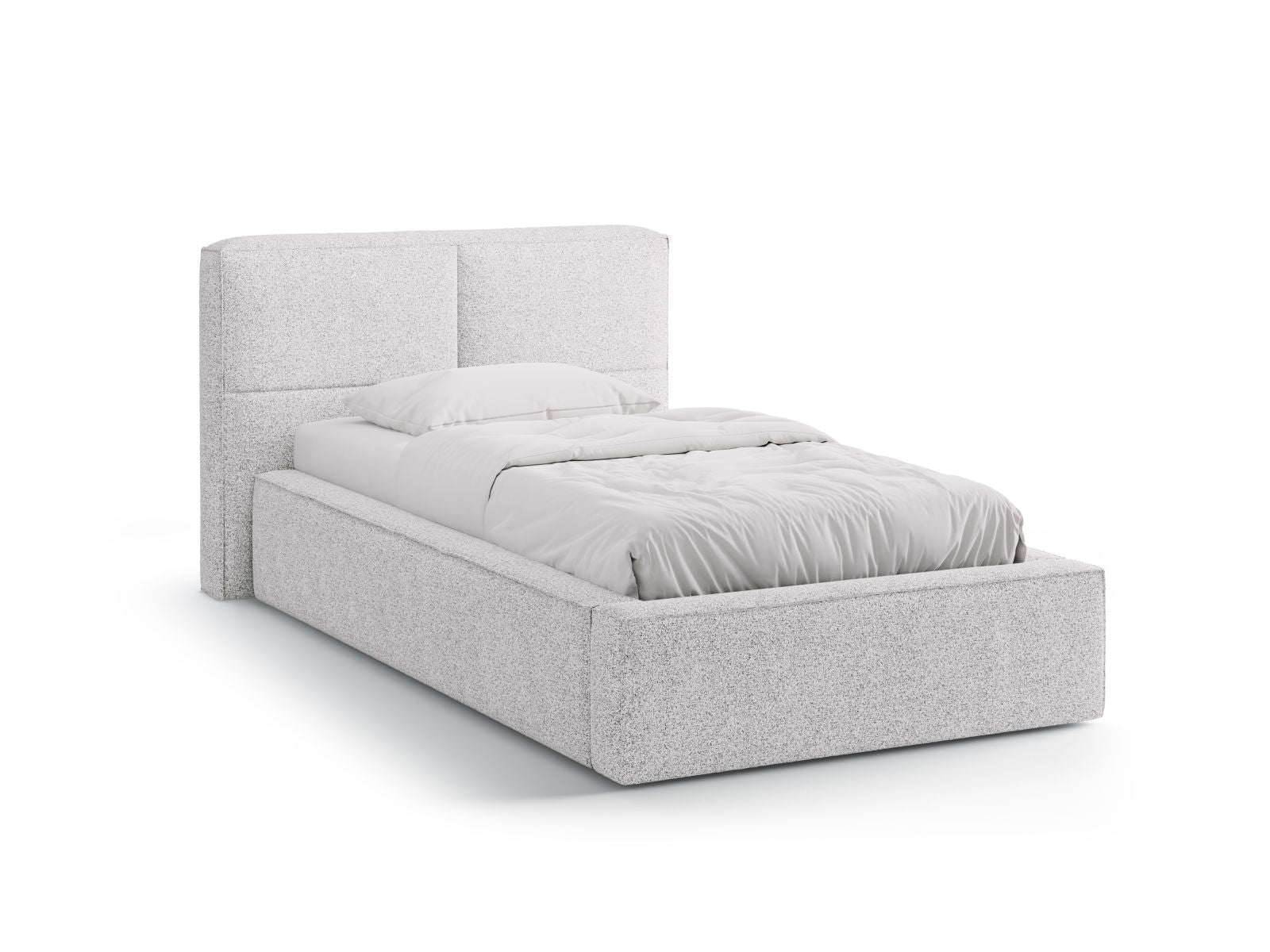 Darren Bett mit Stauraum mit Kopfteil 90cm in Light Grey Melange-Puente präsentiert im Onlineshop von KAQTU Design AG. Bett ist von Micadoni
