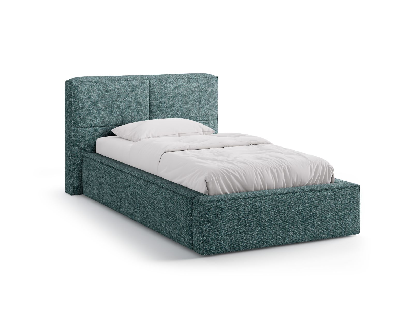 Darren Bett mit Stauraum mit Kopfteil 90cm in Green Blue Melange-Puente präsentiert im Onlineshop von KAQTU Design AG. Bett ist von Micadoni