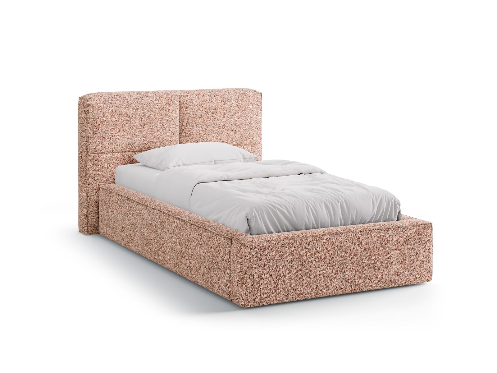 Darren Bett mit Stauraum mit Kopfteil 90cm in Pink Melange-Puente präsentiert im Onlineshop von KAQTU Design AG. Bett ist von Micadoni