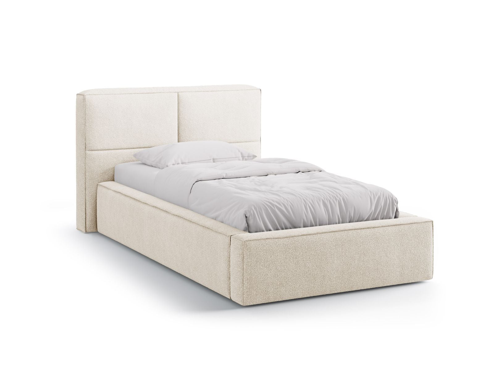 Darren Bett mit Stauraum mit Kopfteil 90cm in Light Beige-LEGEND präsentiert im Onlineshop von KAQTU Design AG. Bett ist von Micadoni