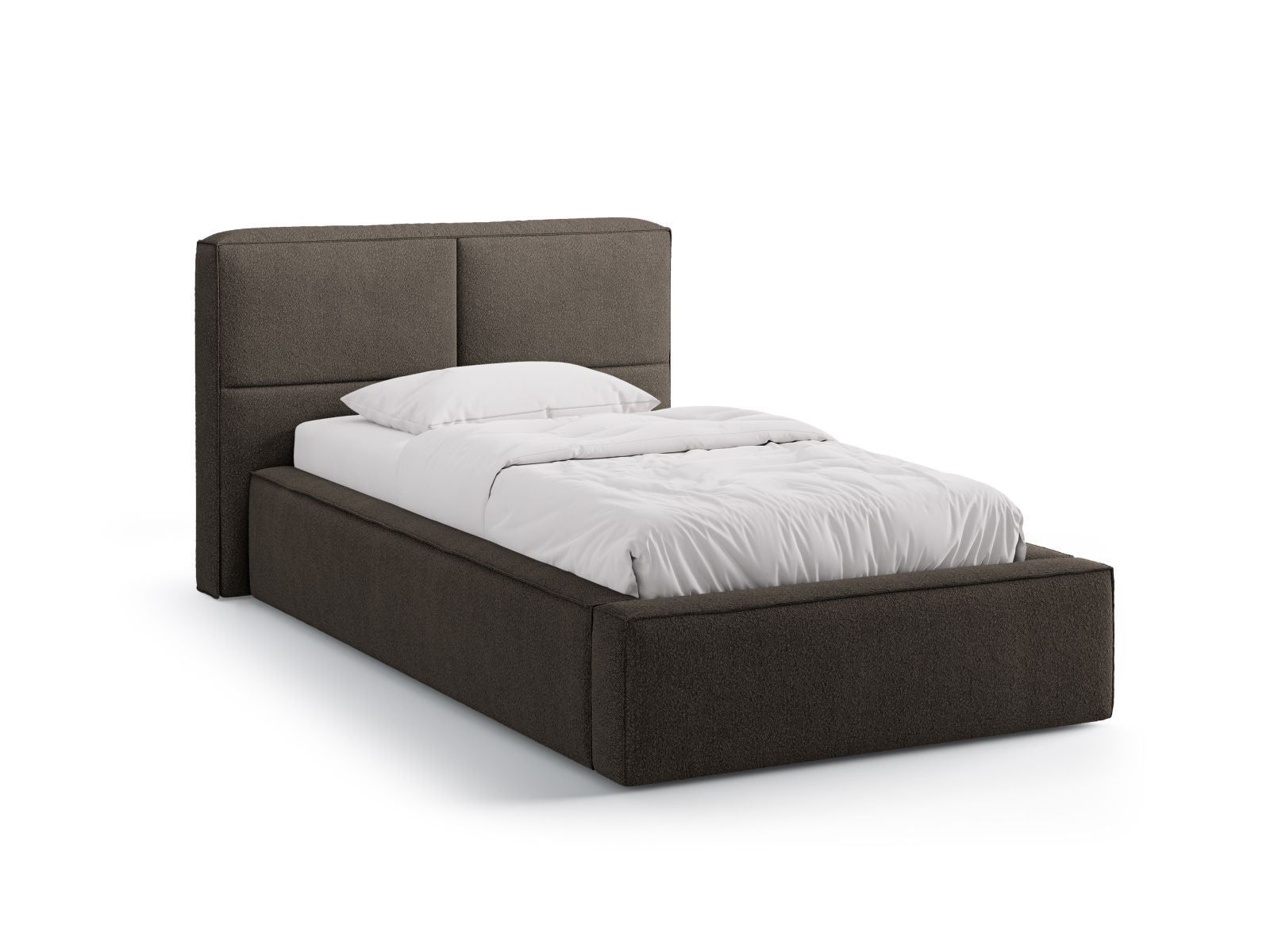 Darren Bett mit Stauraum mit Kopfteil 90cm in Grey Brown-LEGEND präsentiert im Onlineshop von KAQTU Design AG. Bett ist von Micadoni