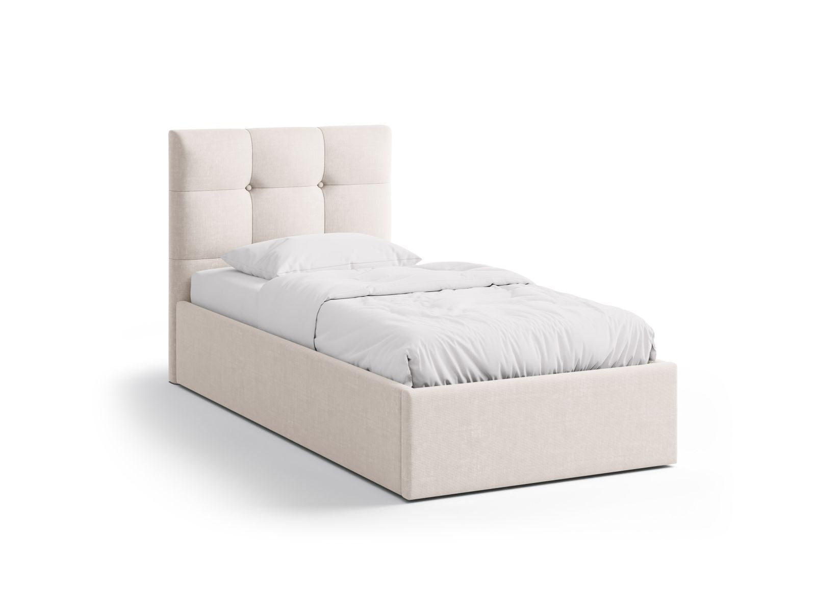 Phaedra Bett mit Stauraum mit Kopfteil 90cm in Beige-Liberty präsentiert im Onlineshop von KAQTU Design AG. Bett ist von Micadoni