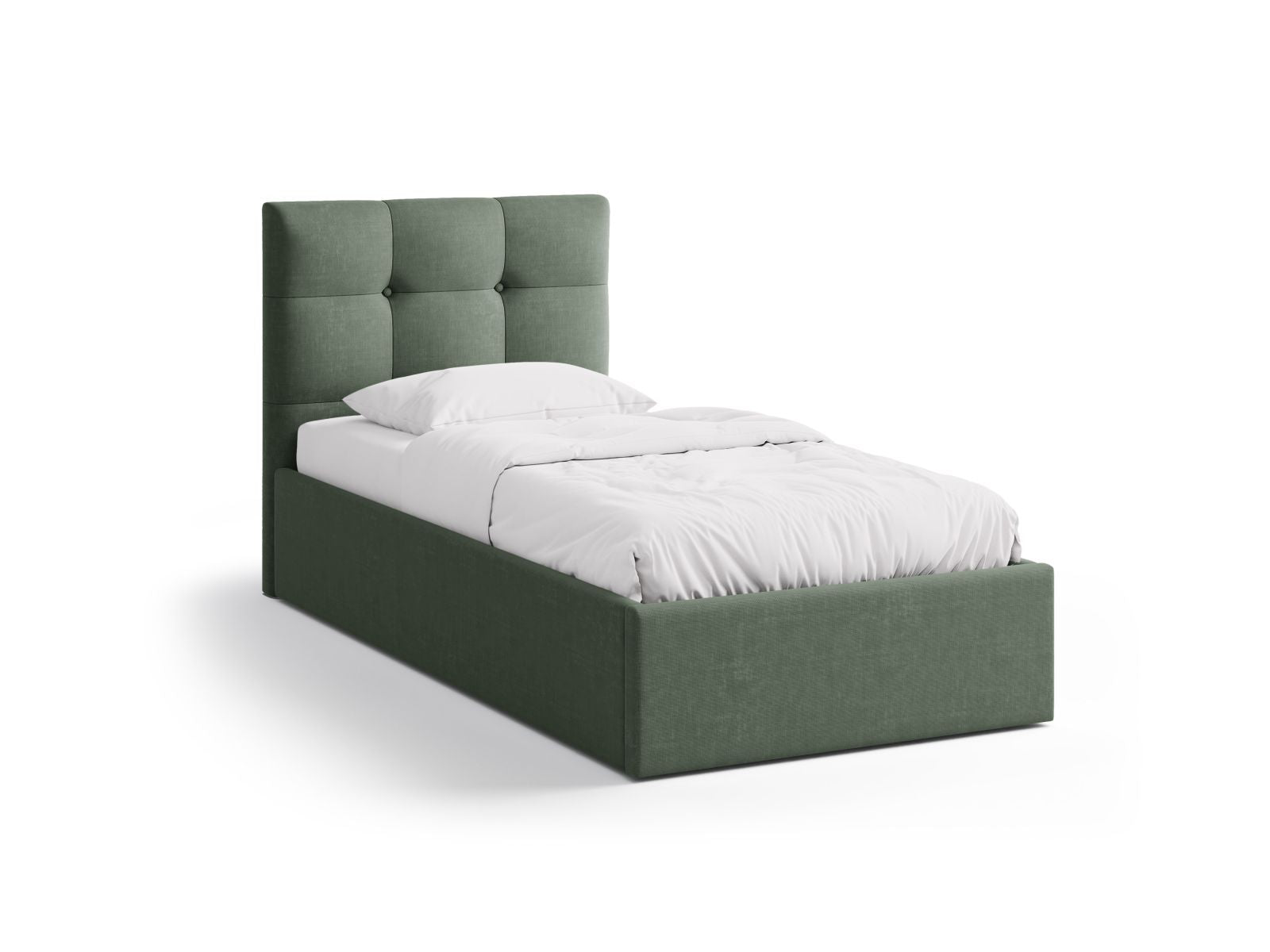 Phaedra Bett mit Stauraum mit Kopfteil 90cm in Moss Green-Liberty präsentiert im Onlineshop von KAQTU Design AG. Bett ist von Micadoni