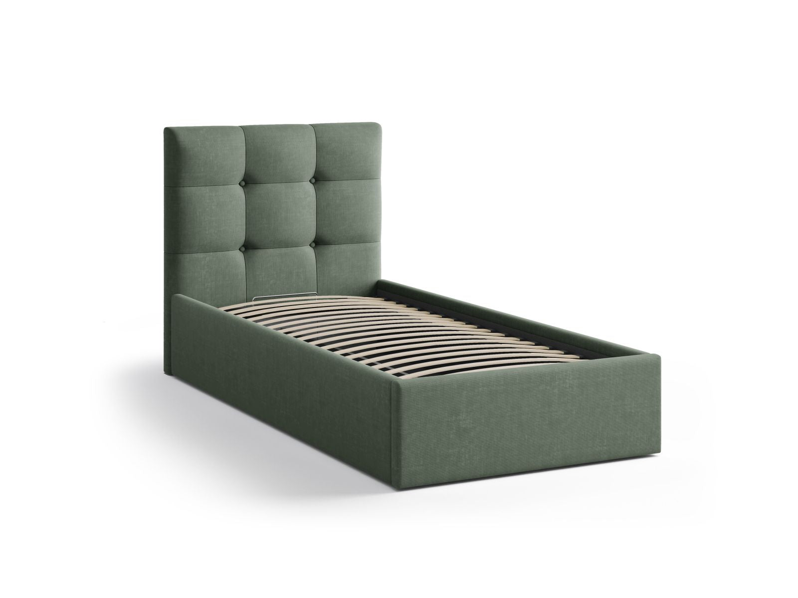 Modernes Phaedra Bett mit 90 cm Breite, ausgestattet mit einem eleganten Kopfteil und cleverem Stauraum für eine optimale Raumnutzung.