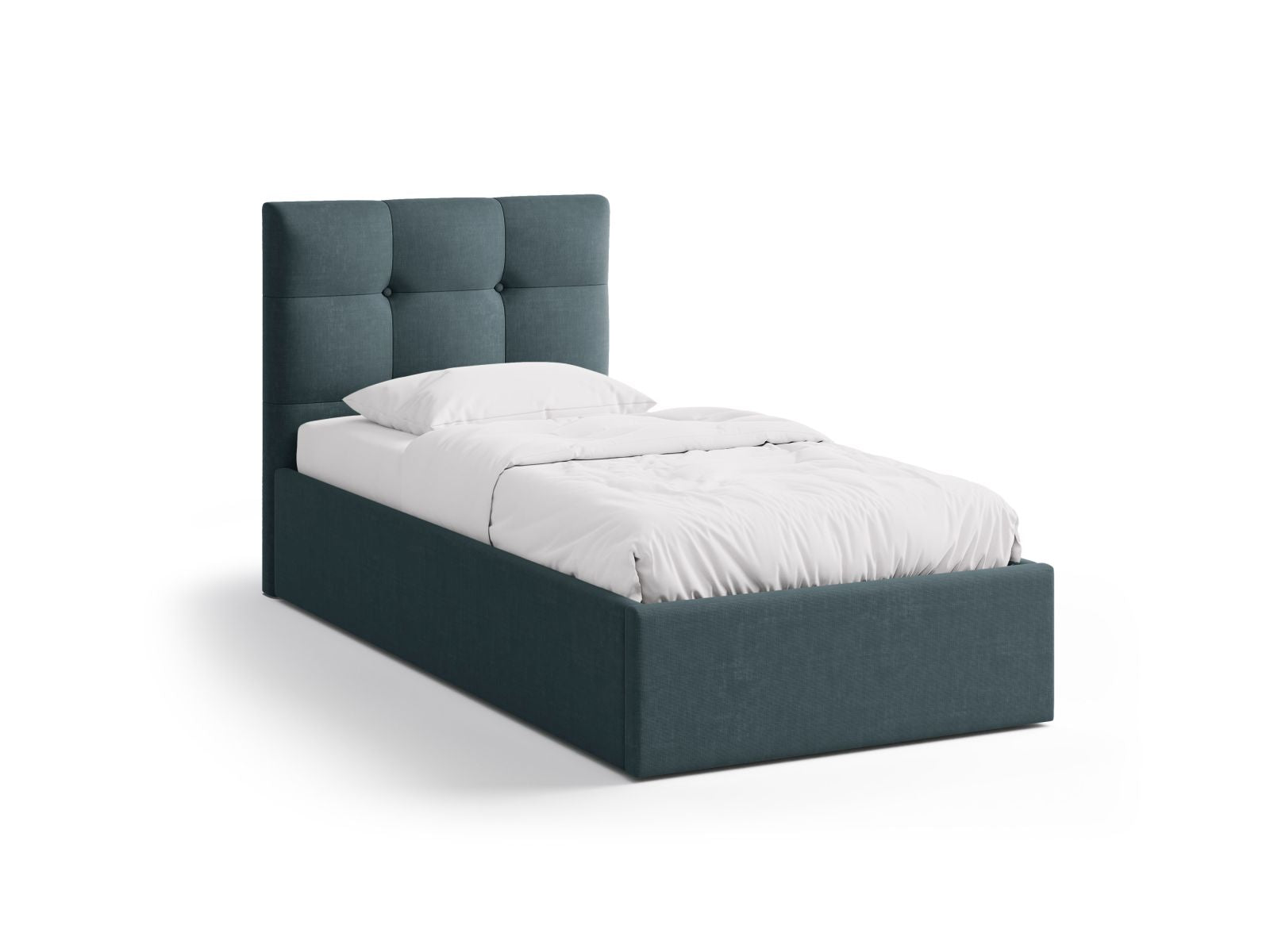 Phaedra Bett mit Stauraum mit Kopfteil 90cm in Deep Petrol-Liberty präsentiert im Onlineshop von KAQTU Design AG. Bett ist von Micadoni