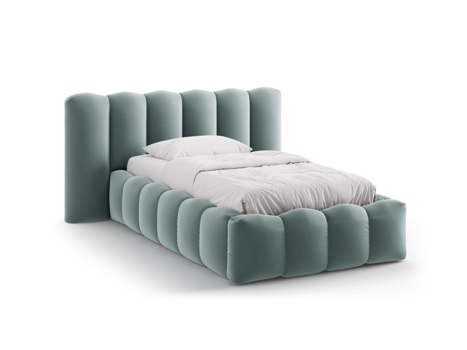Lupine Bett mit Stauraum mit Kopfteil 90cm in Mint-Paris präsentiert im Onlineshop von KAQTU Design AG. Bett ist von Micadoni