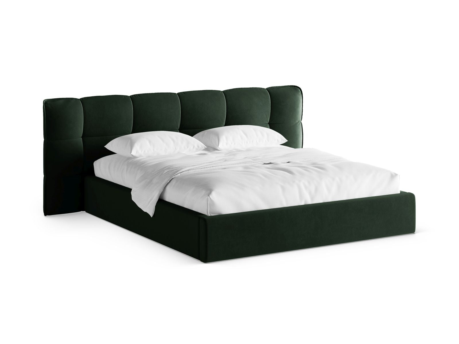 Eric Bett mit Stauraum mit Kopfteil 140cm in Bottle Green-Casino präsentiert im Onlineshop von KAQTU Design AG. Bett ist von Micadoni