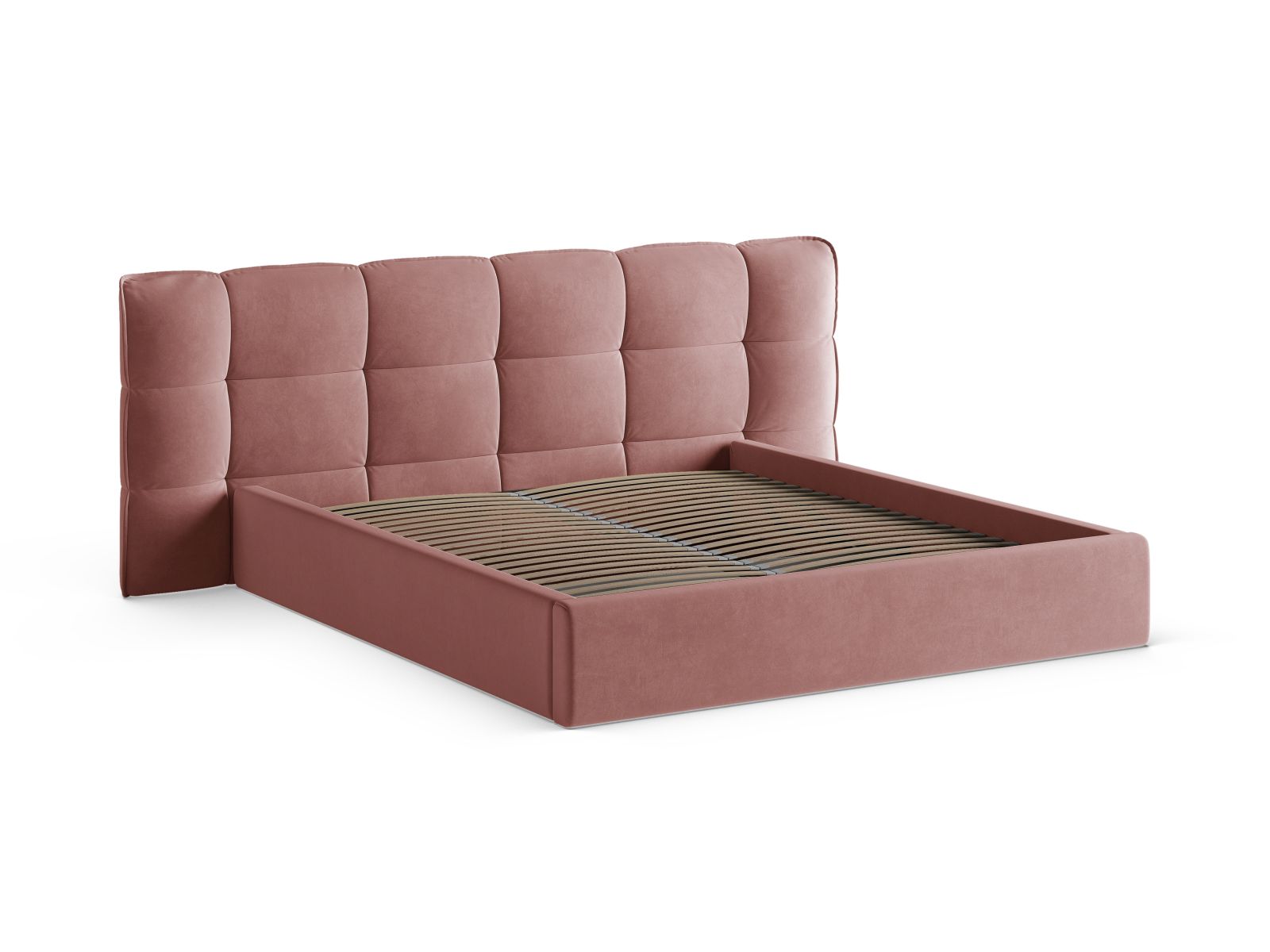 Elegantes Eric Bett mit praktischem Stauraum und stilvollem Kopfteil, ideal für platzsparende Schlafzimmergestaltung in 140 cm.