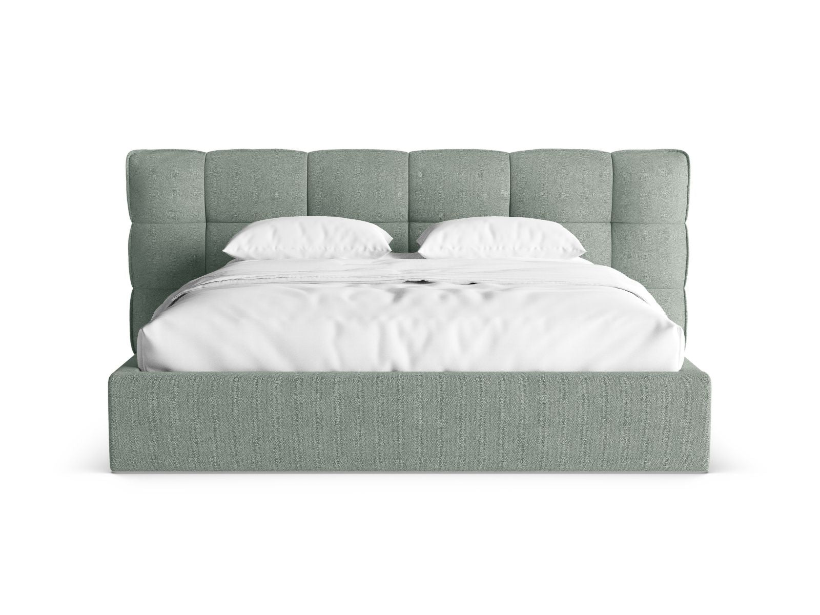 Stylisches Eric Bett mit praktischem Stauraum und elegantem Kopfteil in Mint-Sicuro, ideal für moderne Schlafzimmer.